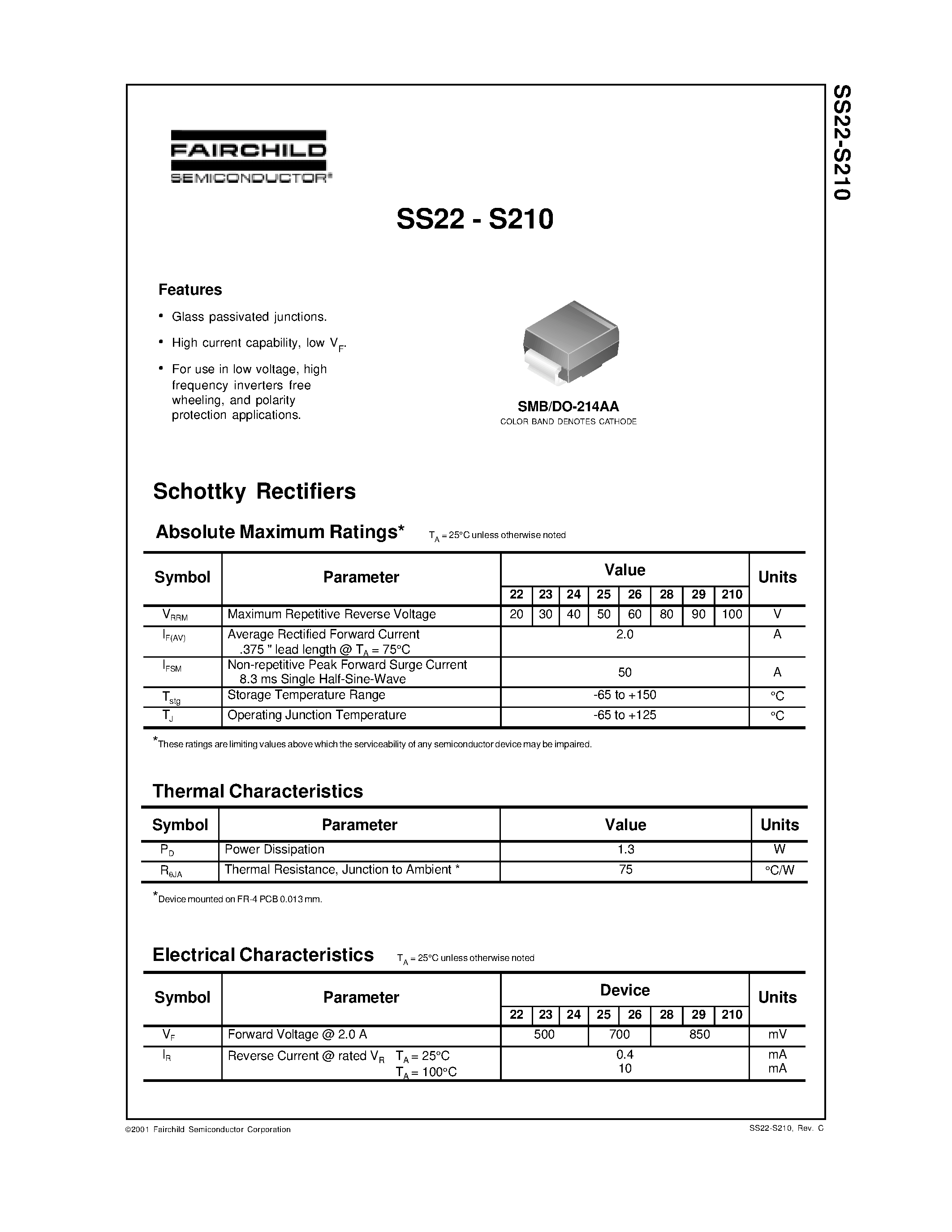 Datasheet S29 page 1 Datasheet S29 - Schottky Rectifiers page 1