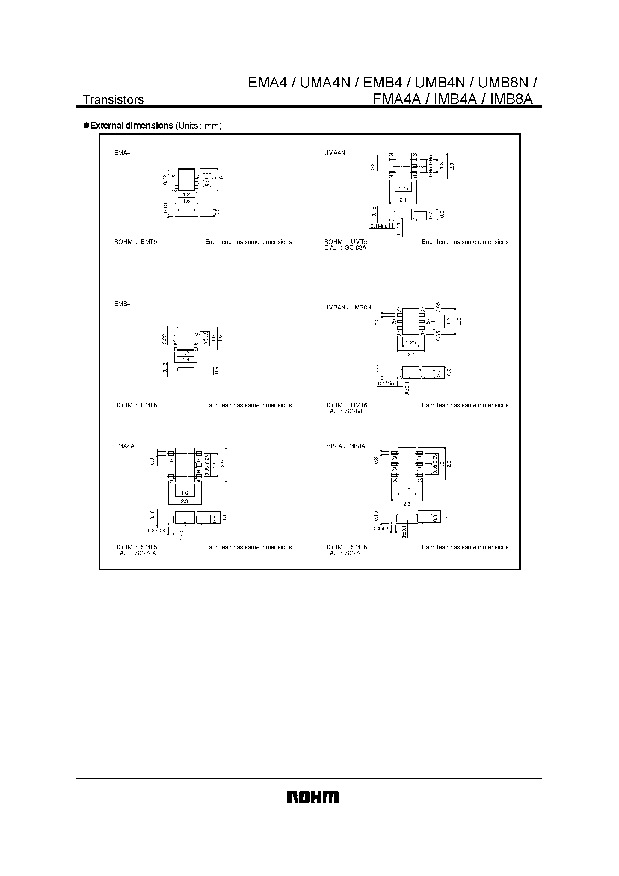 Даташит UMB4N - General purpose (dual digital transistors) страница 2