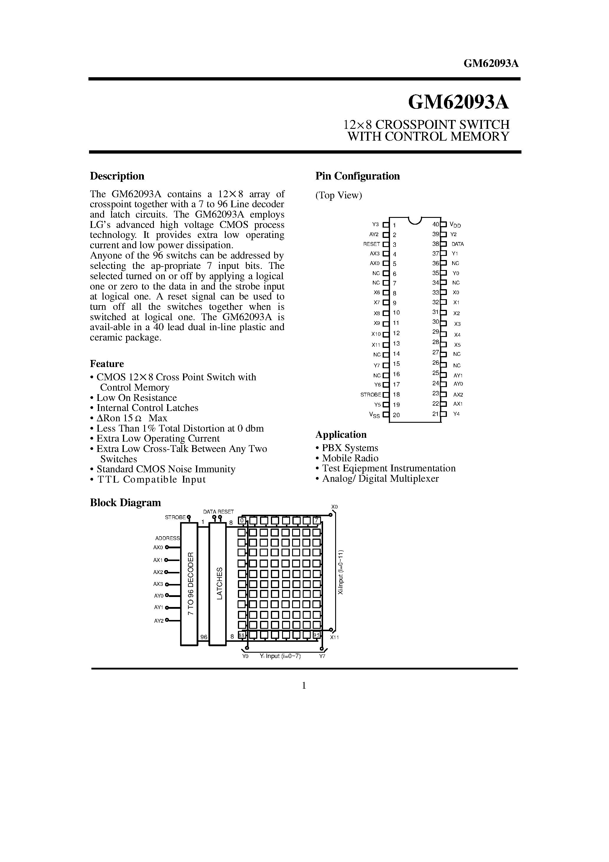 Datasheet UPA101B-E1 page 1 Datasheet UPA101B-E1 - 128 CROSSPOINT SWITCH WITH CONTROL MEMORY page 1