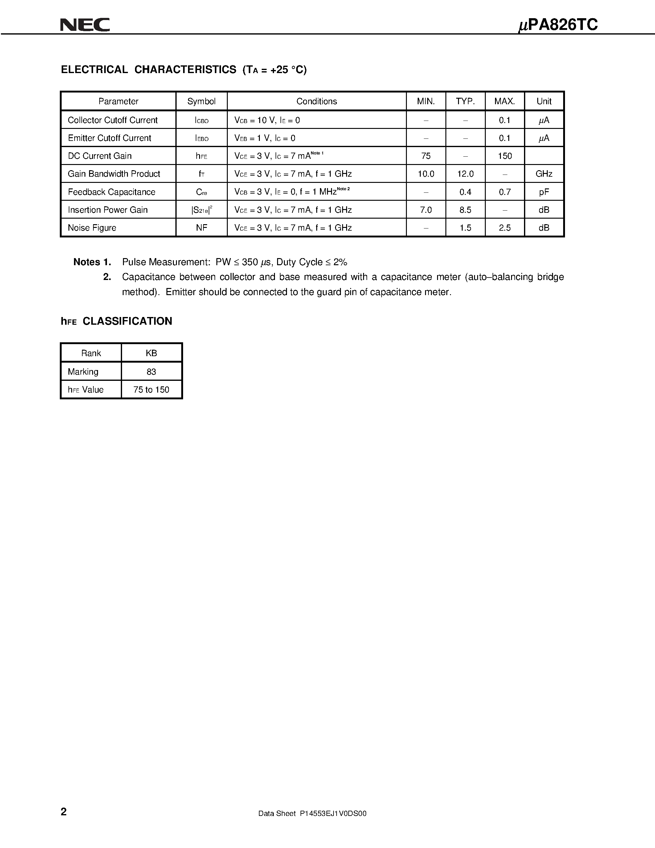 Даташит на микросхему UPA826TC страница 2 Даташит UPA826TC - NPN SILICON EPITAXIAL TWIN TRANSISTOR WITH BUILT-IN 2 x 2SC5010 FLAT-LEAD 6-PIN THIN -TYPE ULTRA SUPER MINIMOLD страница 2