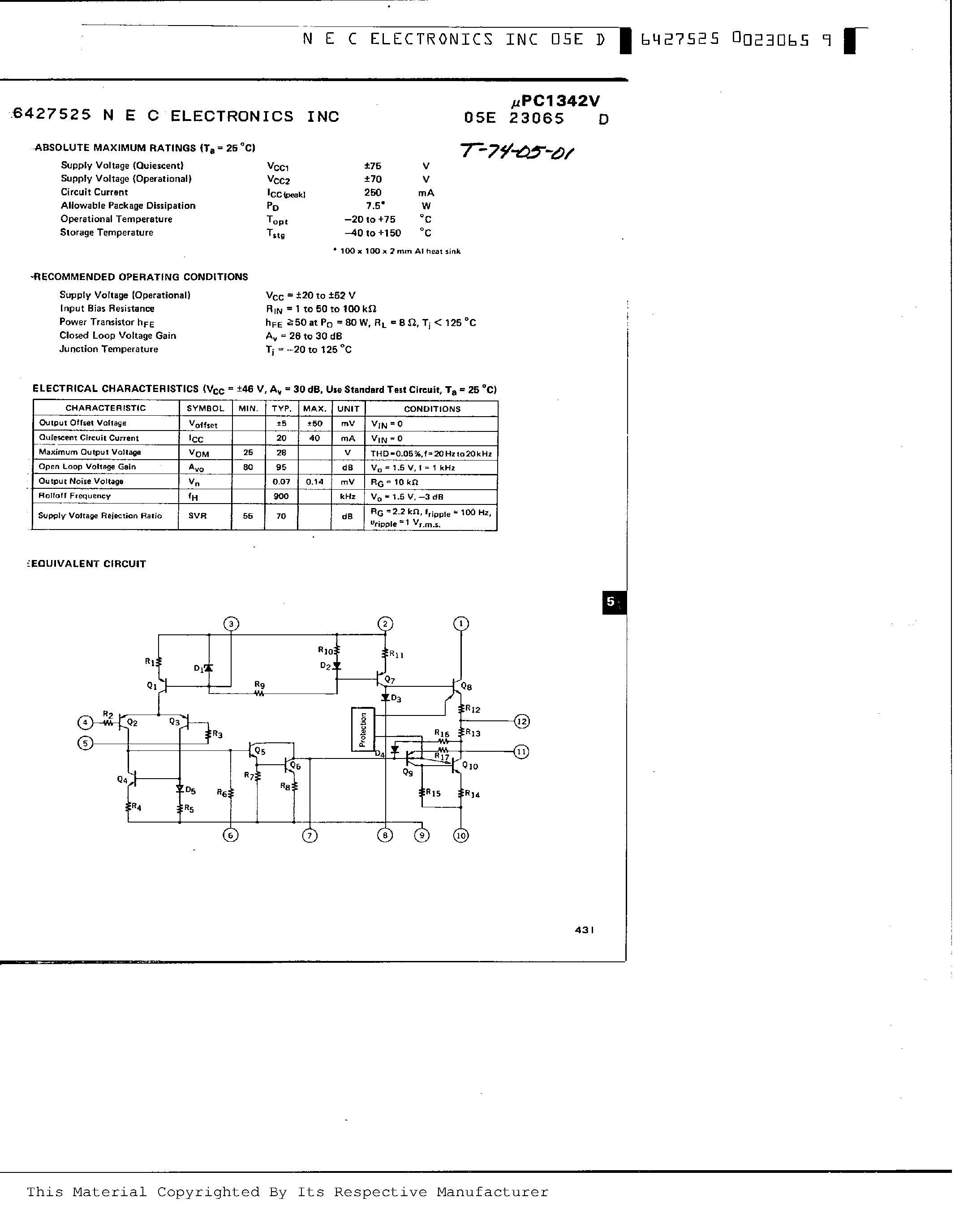 Даташит на микросхему UPC1342V страница 2 Даташит UPC1342V - 50 TO 110 W POWER AMPLIFIER DRIVER страница 2