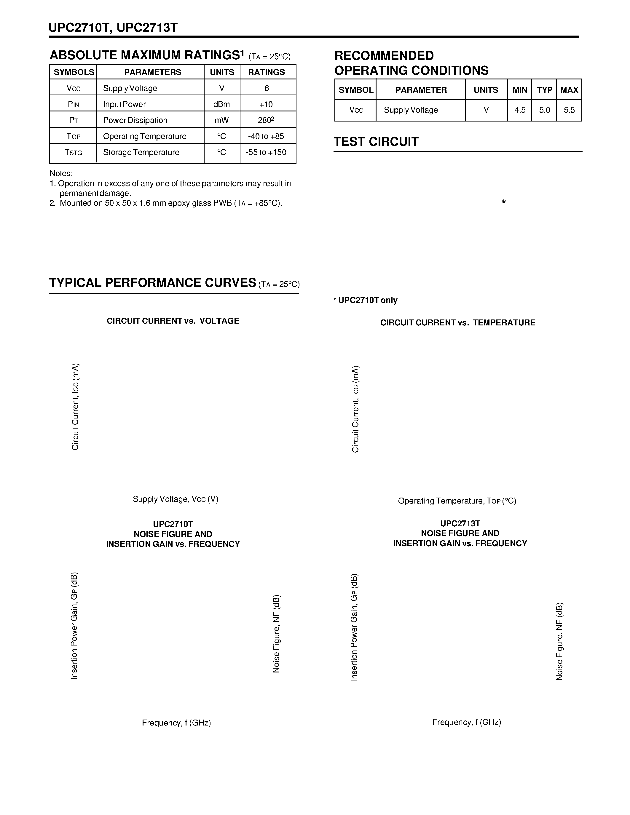 Datasheet UPC2710T page 2 Datasheet UPC2710T - 1.5 GHz SILICON MMIC WIDE-BAND AMPLIFIER page 2