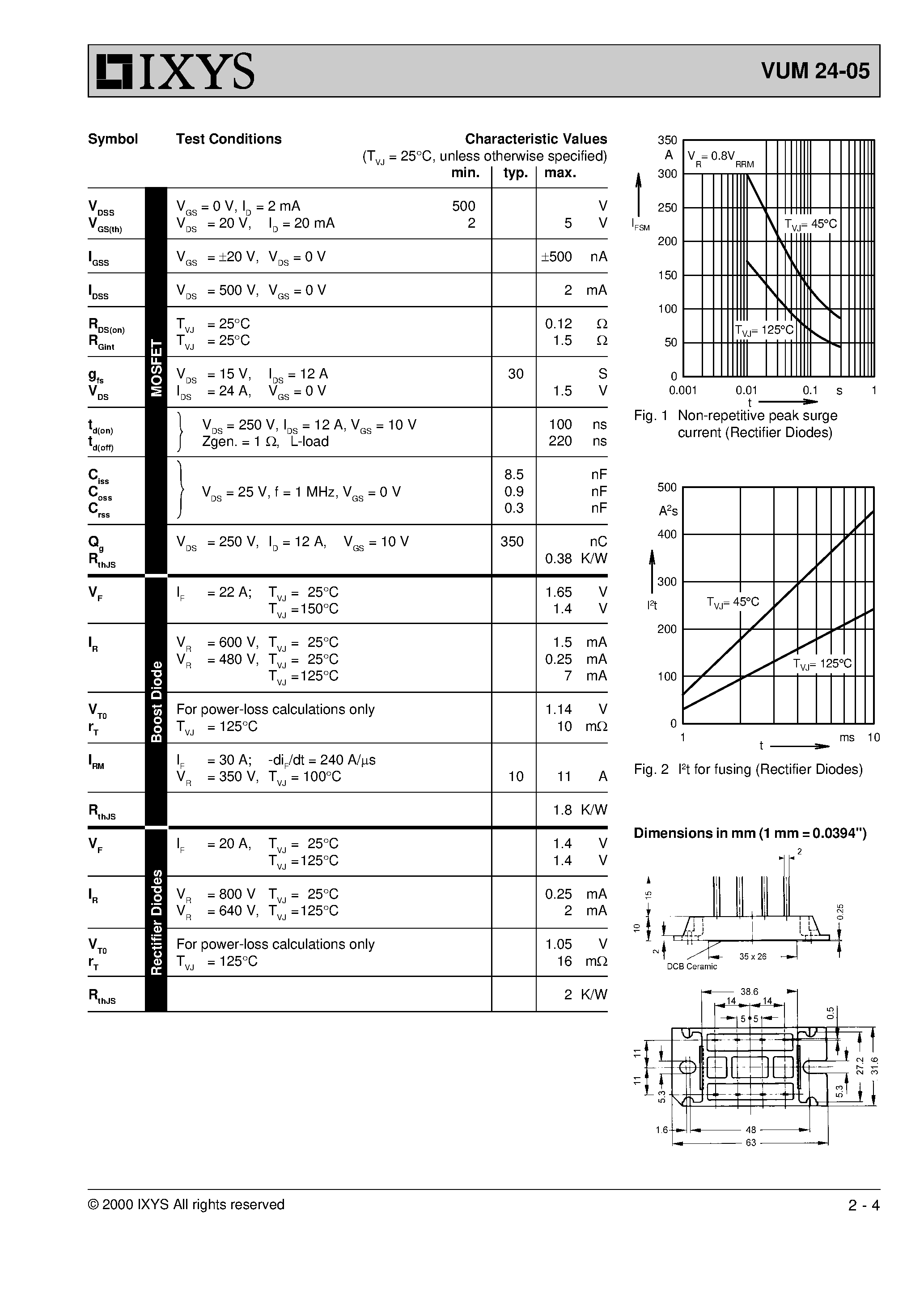 Datasheet VUM24-05 - Power MOSFET Stage for Boost Converters page 2