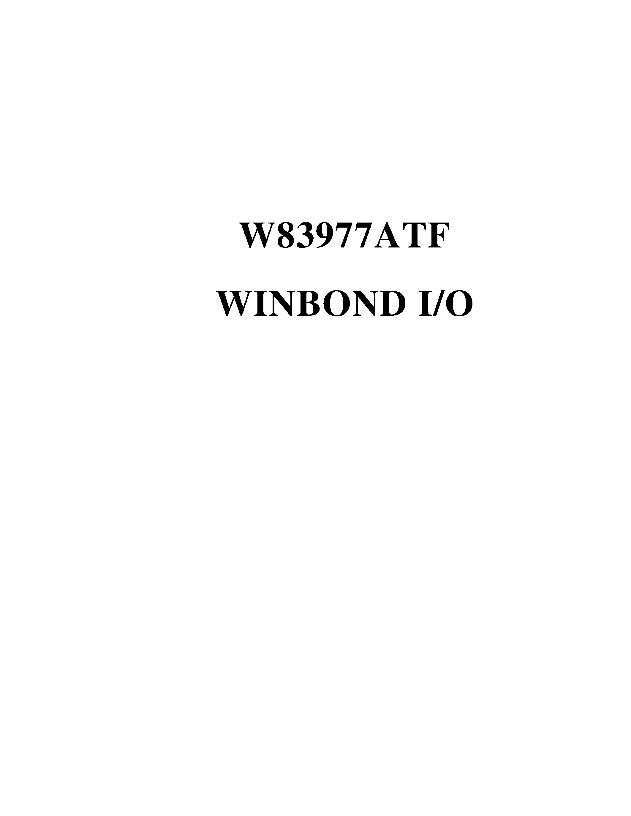 Datasheet W83977A - WINBOND I/O page 1