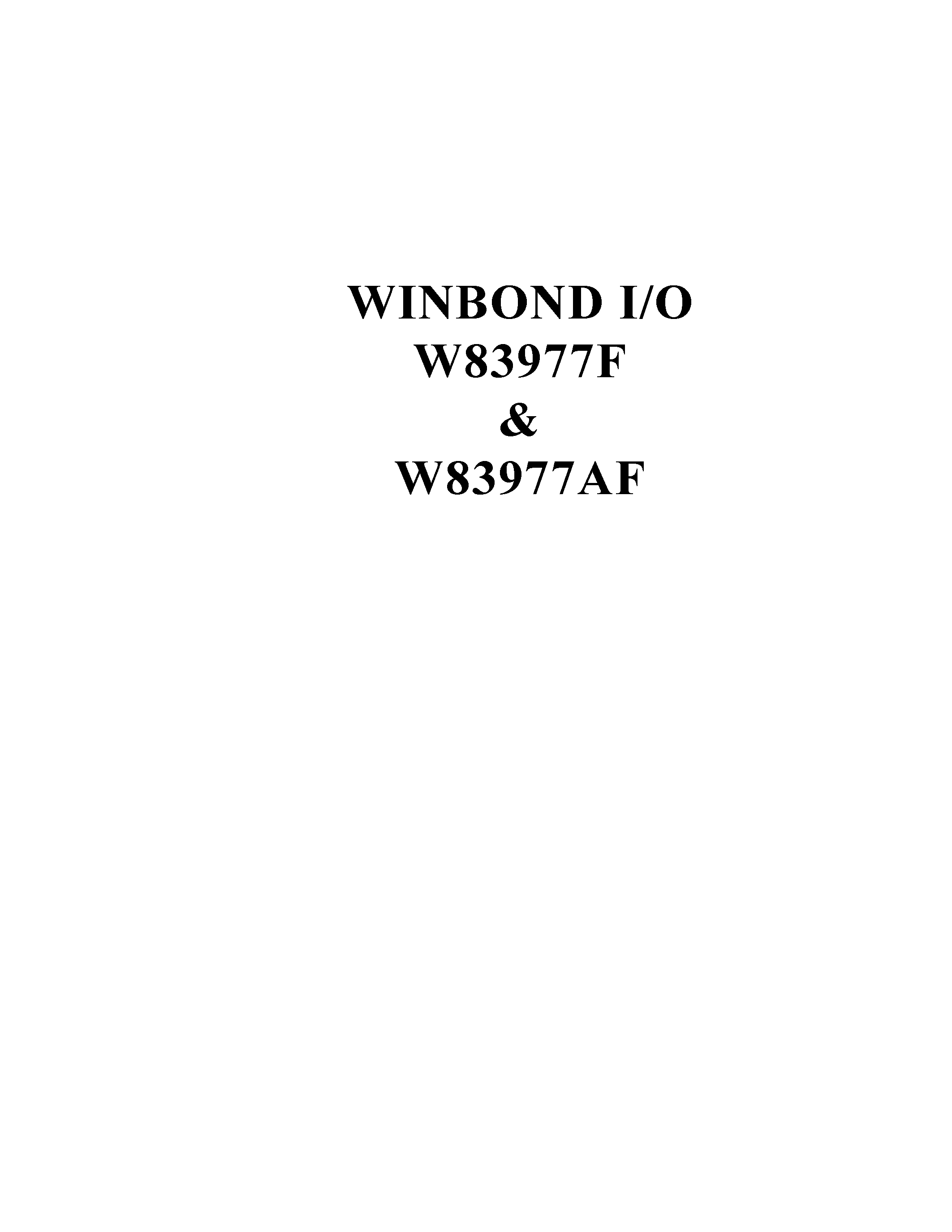 Datasheet W83977F - PLUG & PLAY 1.0A COMPLIANT page 1