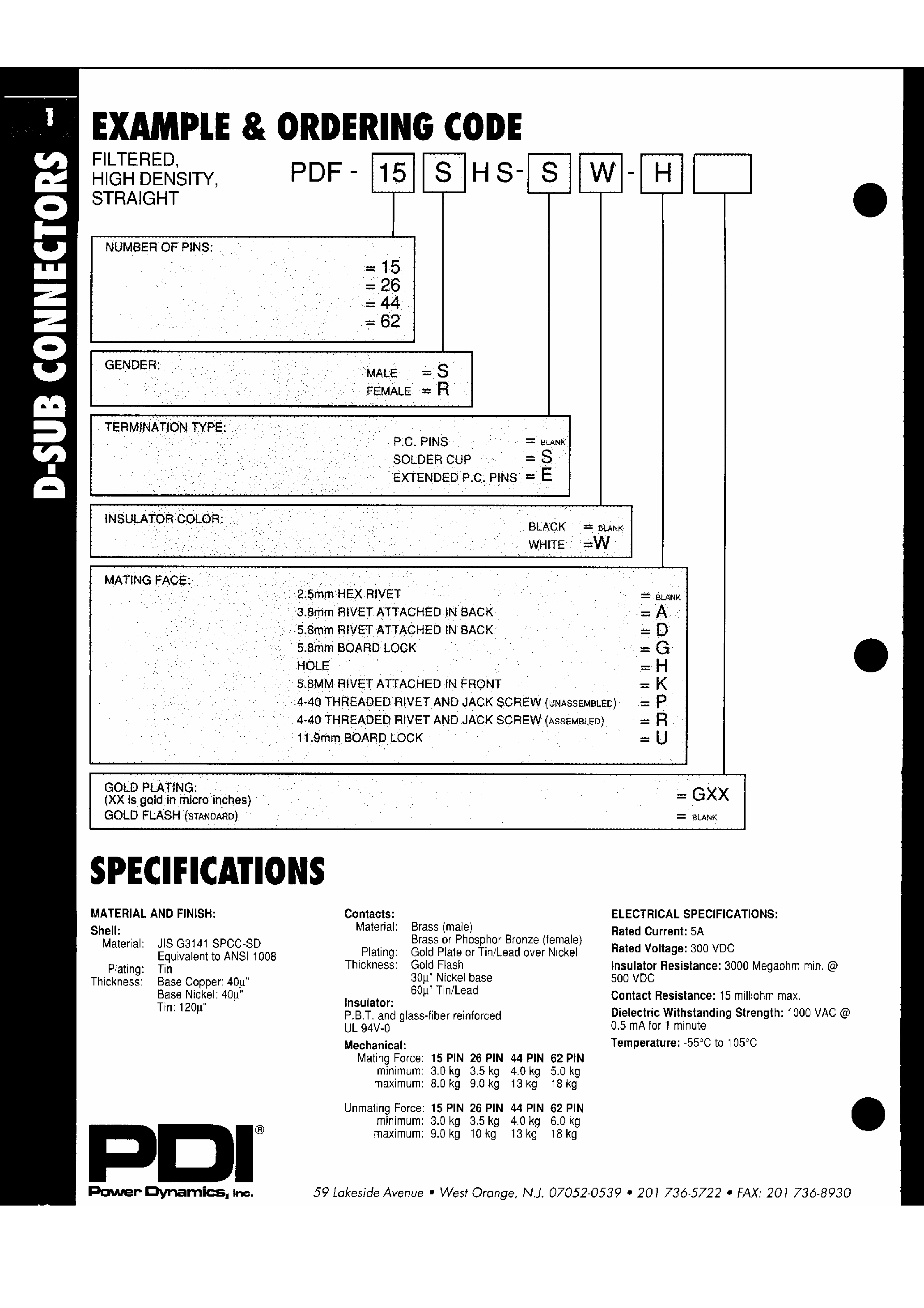 Datasheet PDF-xx - D-Sub Connectors page 1