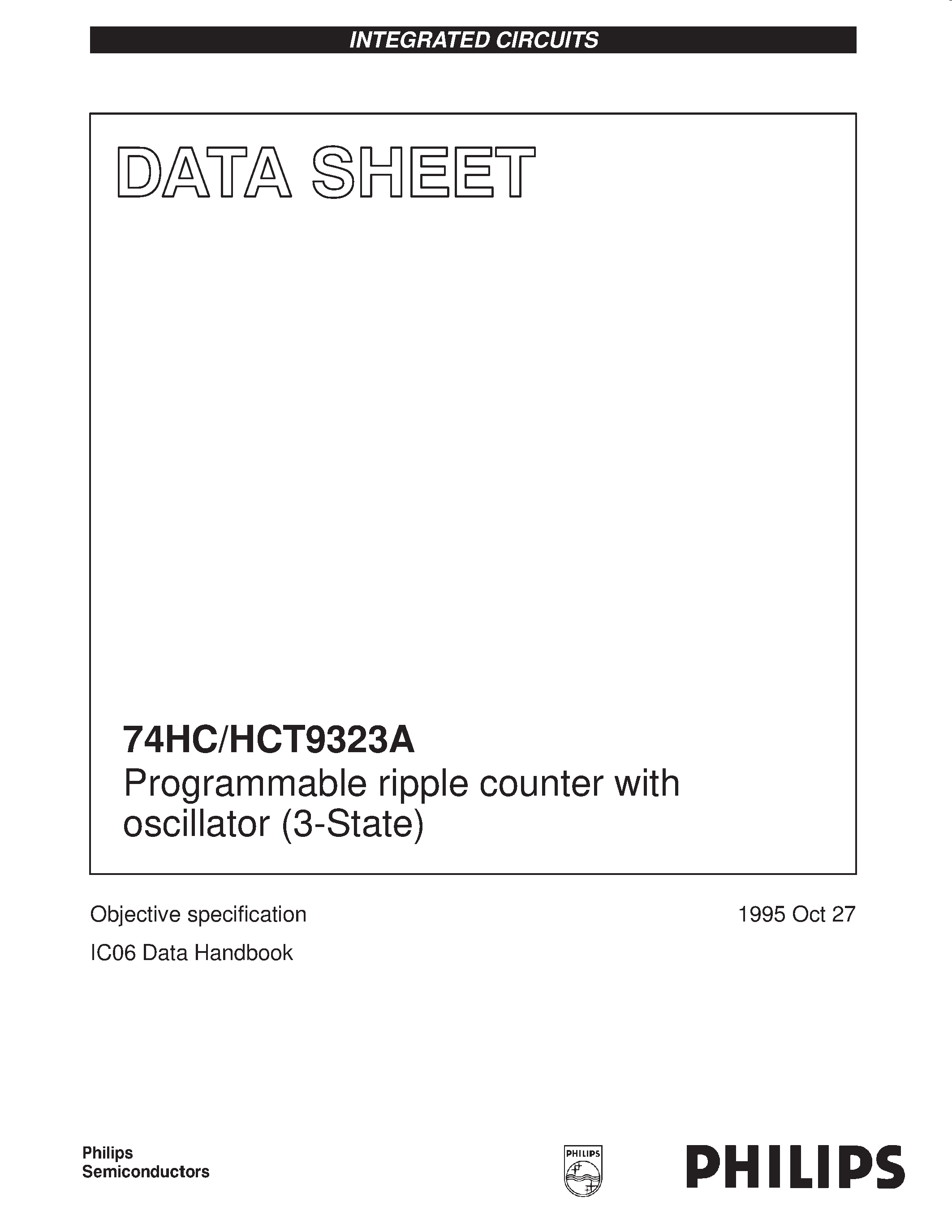 Datasheet 74HCT9323A - Programmable ripple counter with oscillator 3-State page 1