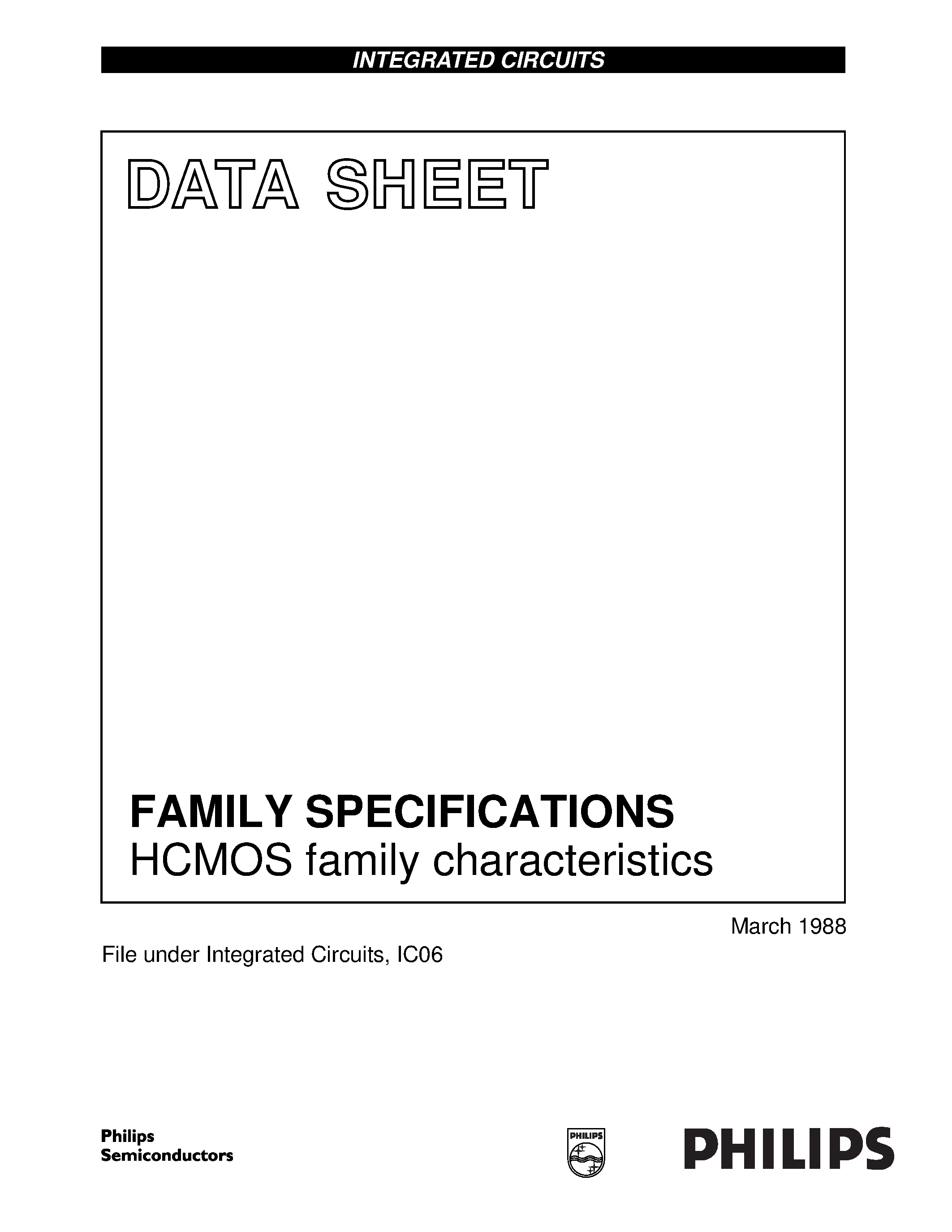Datasheet 74HCU page 1 Datasheet 74HCU - HCMOS family characteristics page 1