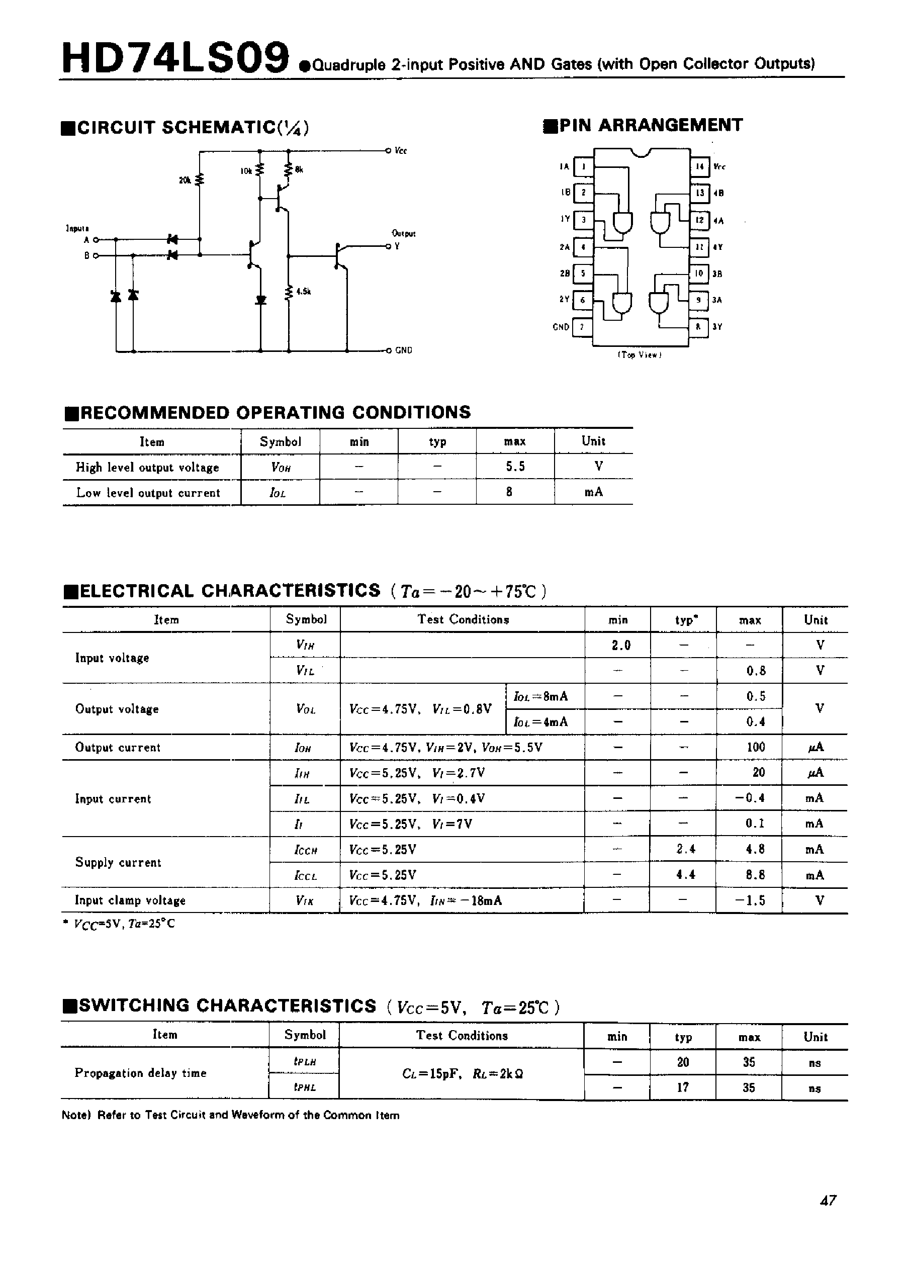 Даташит на микросхему 74LS09 страница 1 Даташит 74LS09 - Quadruple 2-input Positive AND Gates(with Open Collector Outputs) страница 1