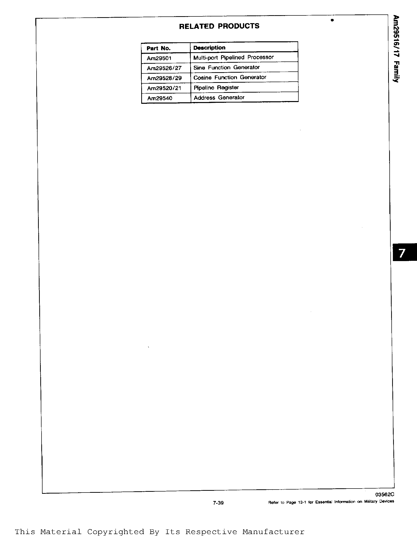 Datasheet AM29L517 - 16 X 16 BIT PARALLEL MULTIPLIERS page 2
