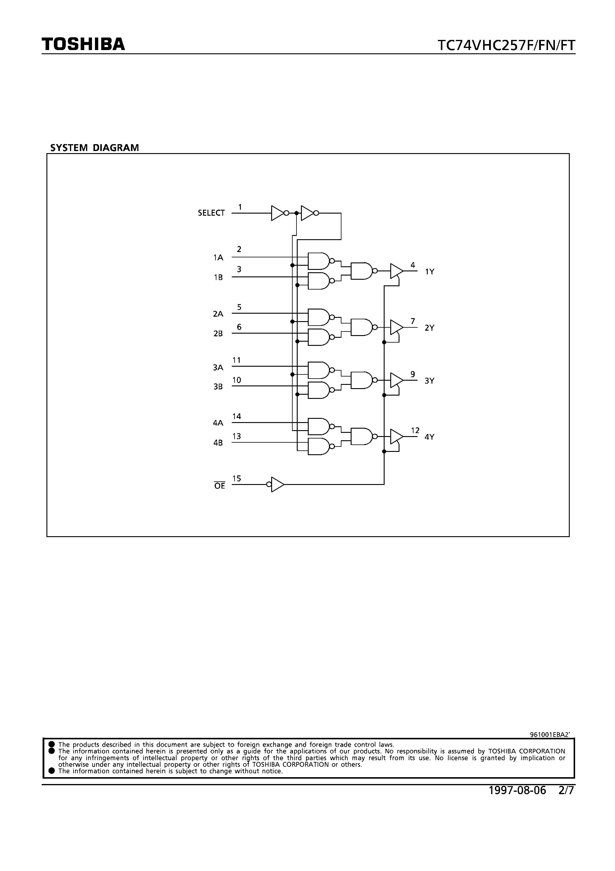 Datasheet TC74VHC257FT - TRIPLE 3-INPUT NOR GATE page 2