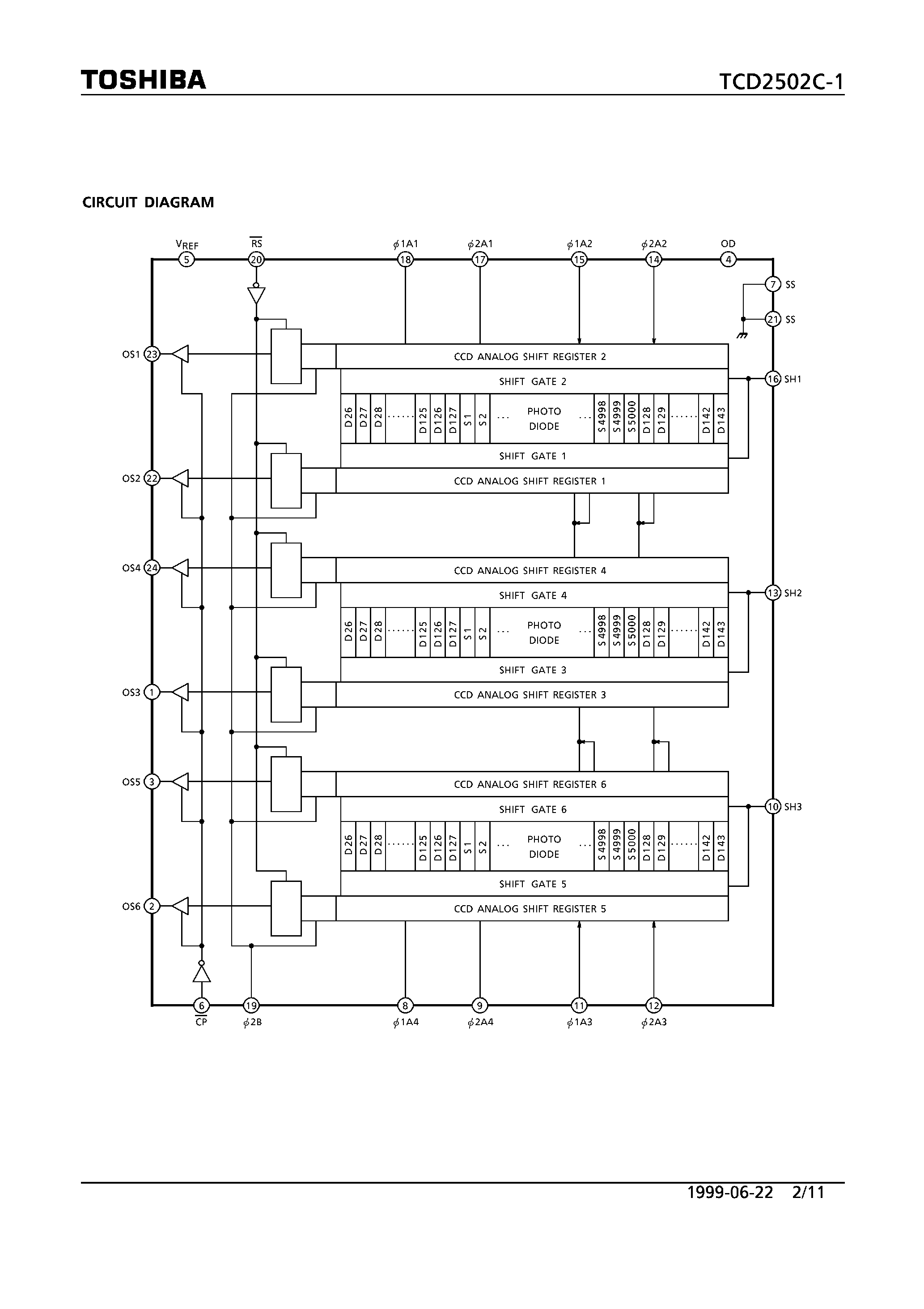 Datasheet TCD2502C-1 - CCD LINEAR IMAGE SENSOR page 2