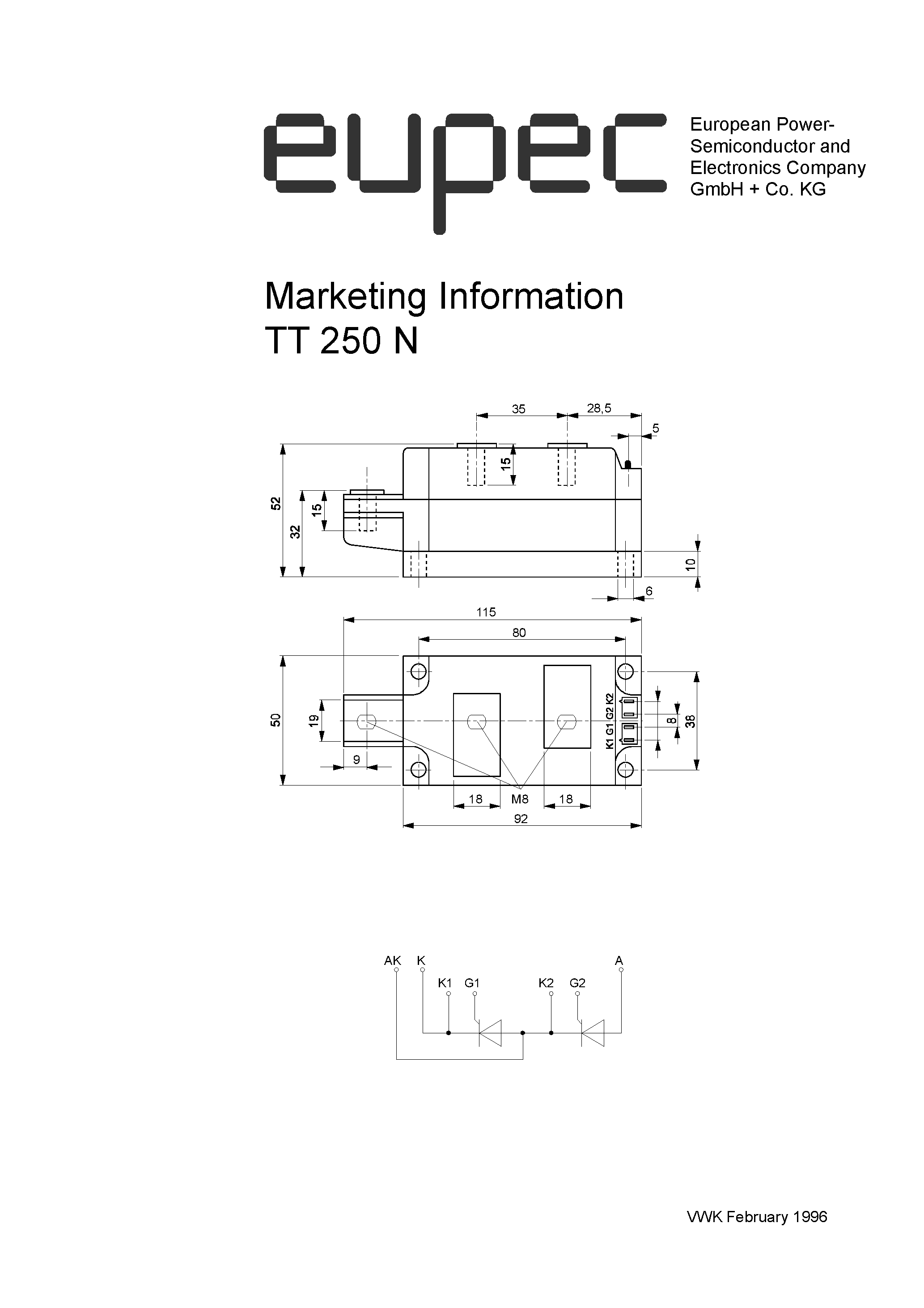 Datasheet TD250N - Marketing Information page 1