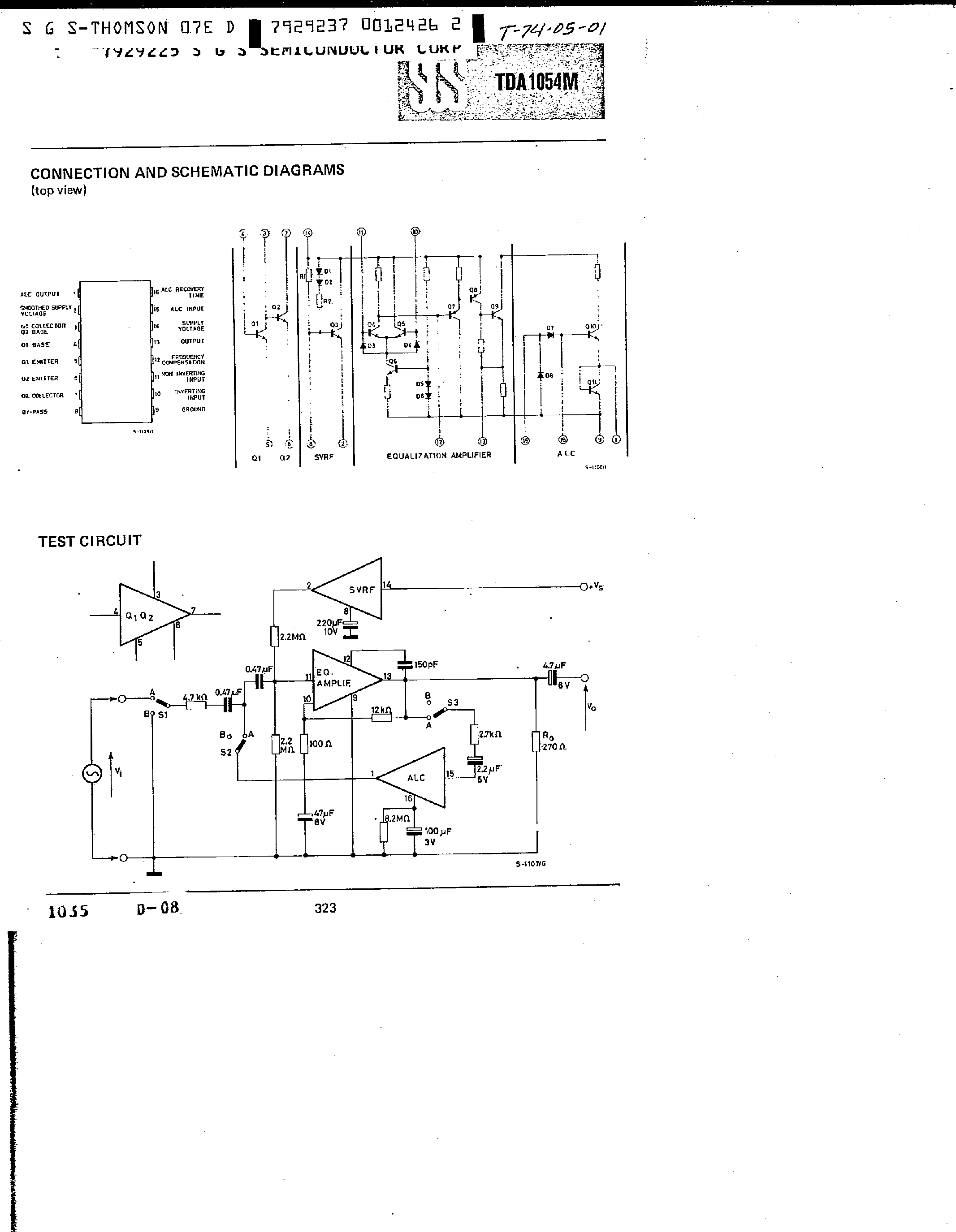 Datasheet TDA1054M - LINEAR INTEGRATED CIRCUITS page 2