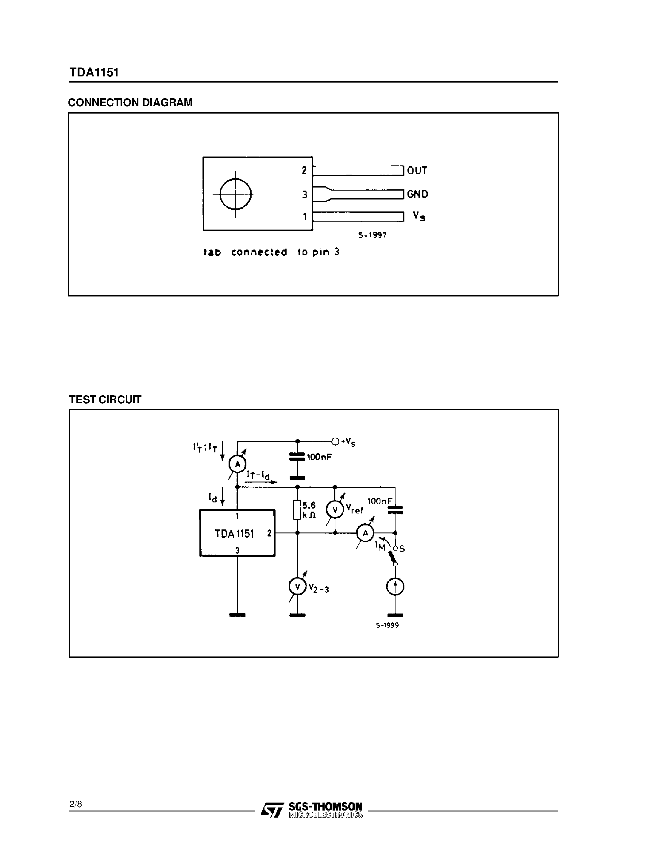 Datasheet TDA1151 page 2 Datasheet TDA1151 - MOTOR SPEED REGULATOR page 2
