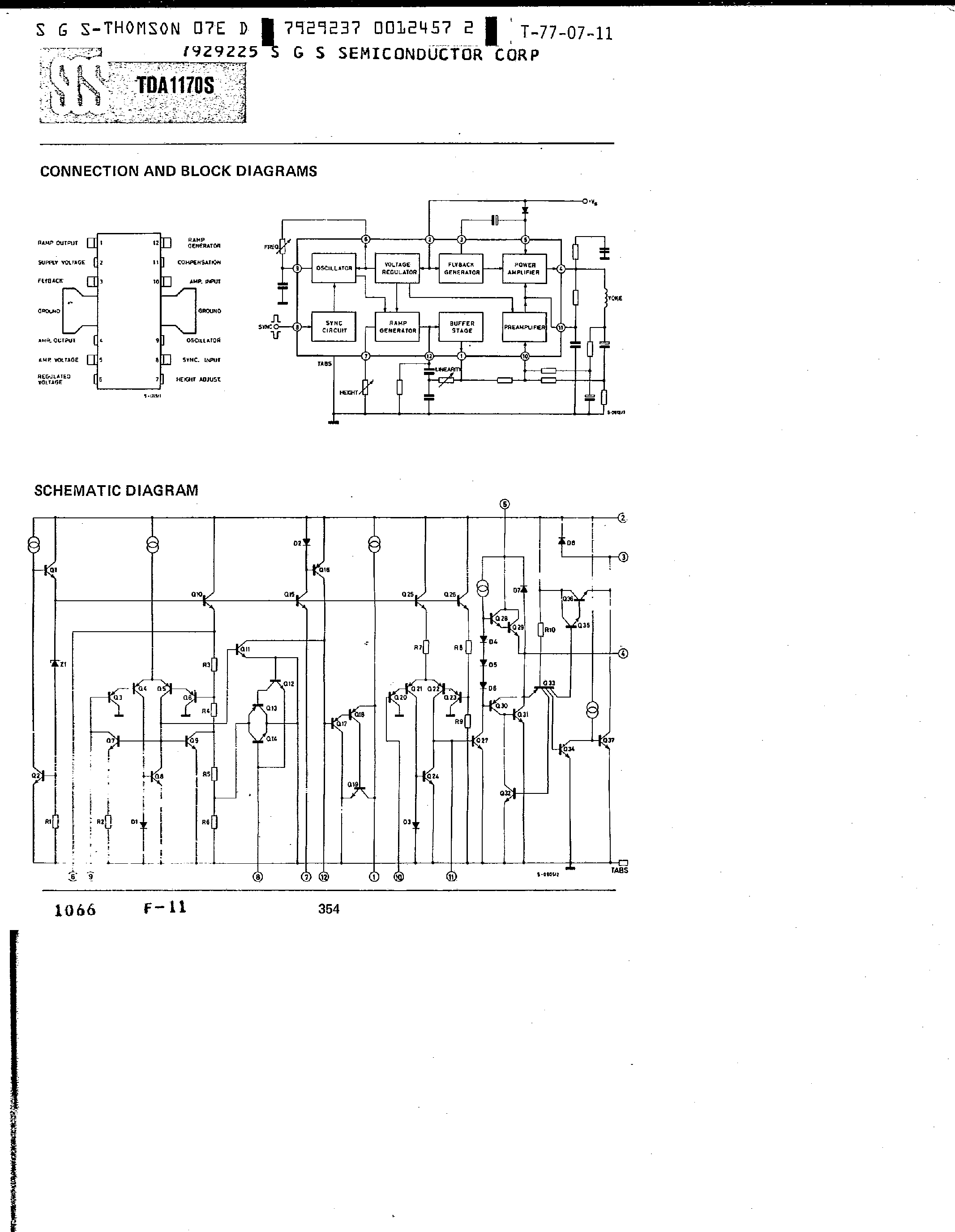 Datasheet TDA1170SH page 2 Datasheet TDA1170SH - TV VERTICAL DEFLECTION SYSTEM page 2