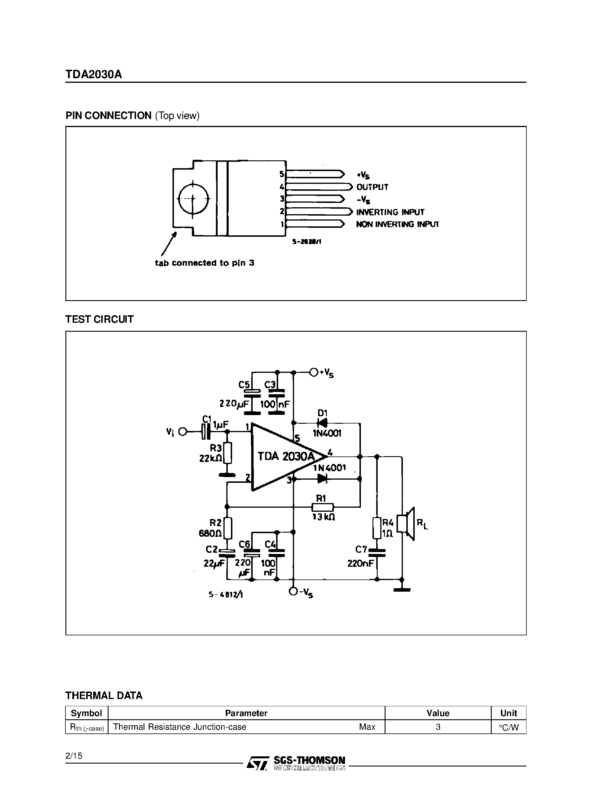 Даташит на микросхему TDA2030A страница 2 Даташит TDA2030A - 18W Hi-Fi AMPLIFIER AND 35W DRIVER страница 2