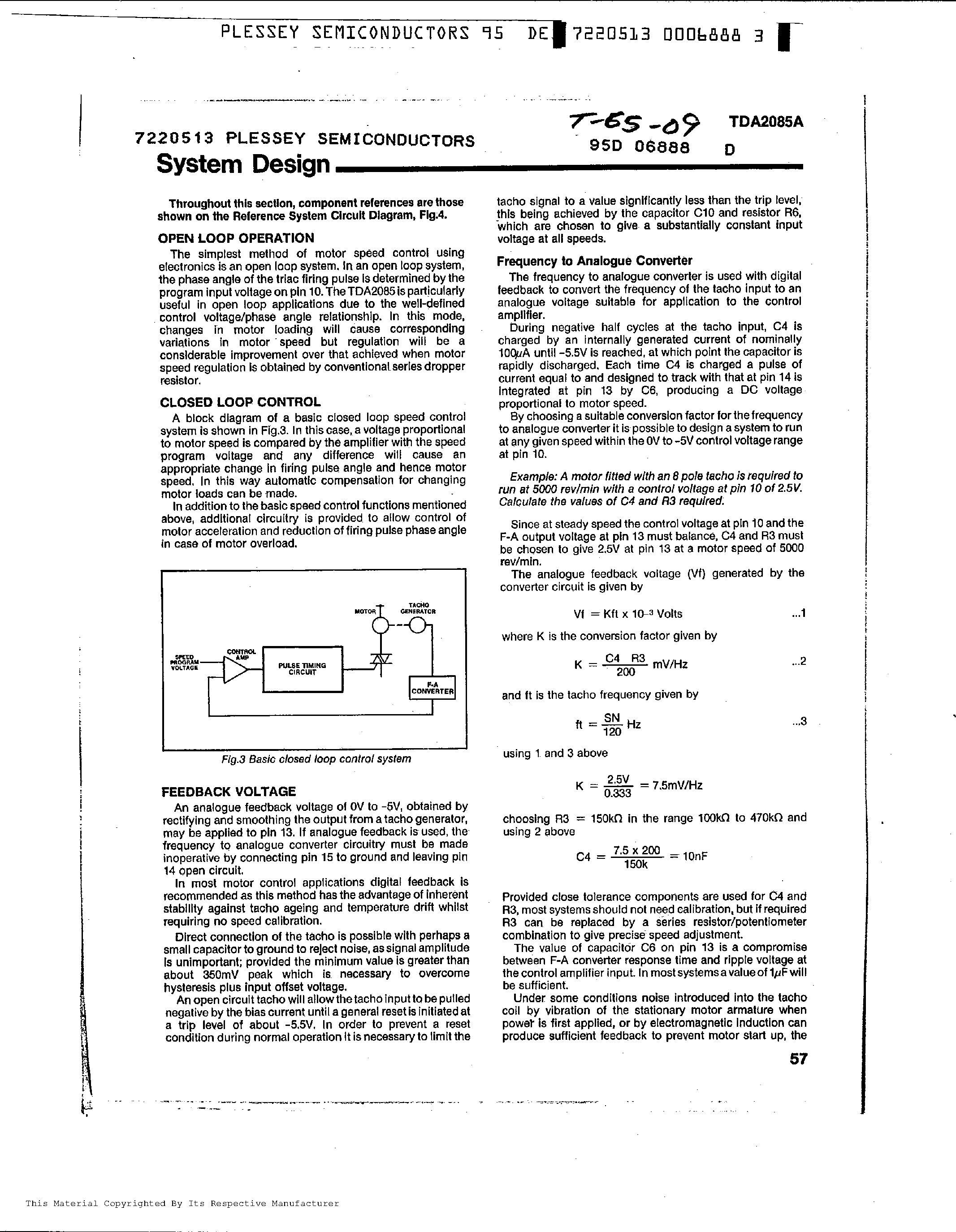 Datasheet TDA2085A page 1 Datasheet TDA2085A - CLOSED LOOP CONTROL page 1