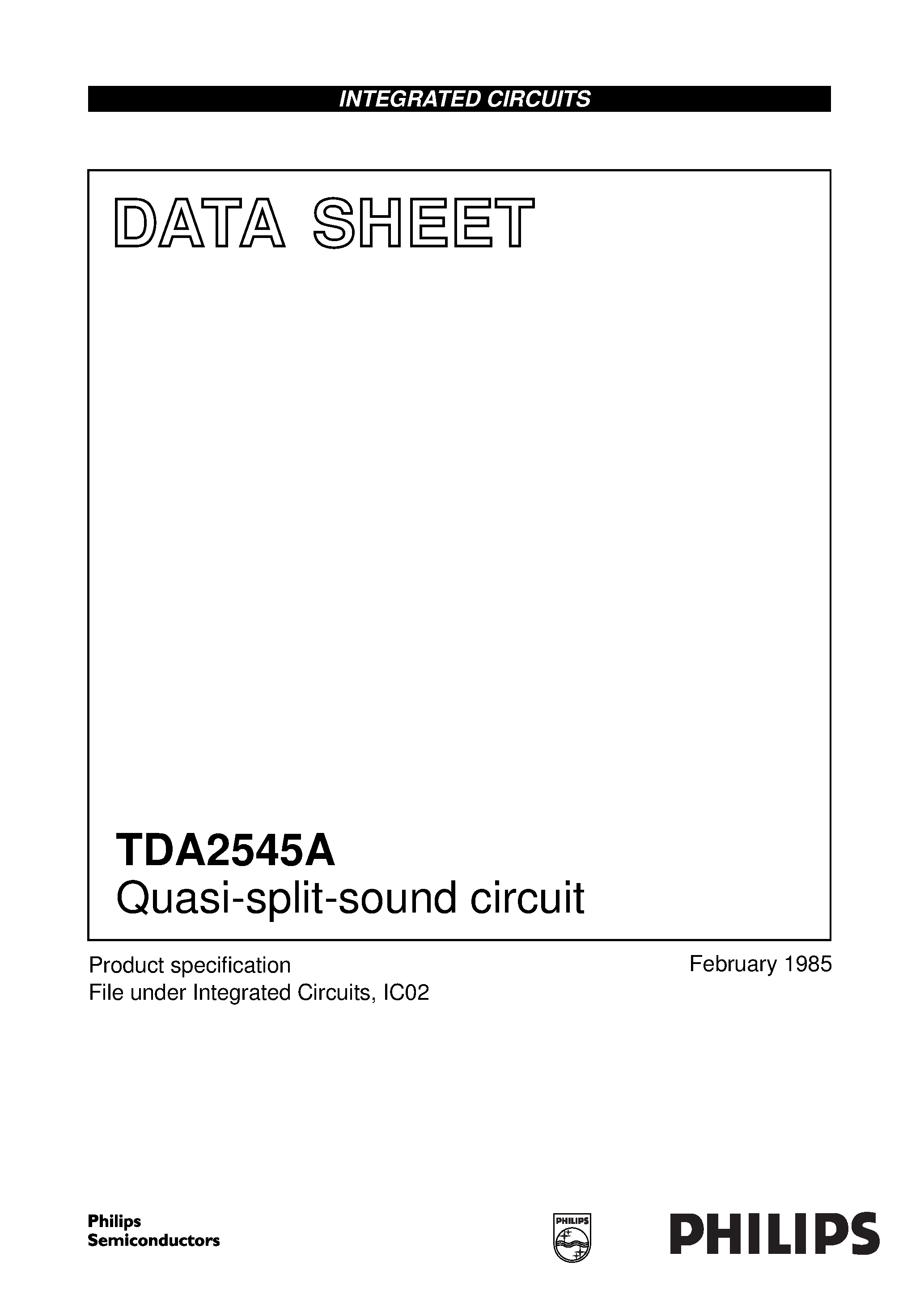 Datasheet TDA2545A - Quasi-split-sound circuit page 1