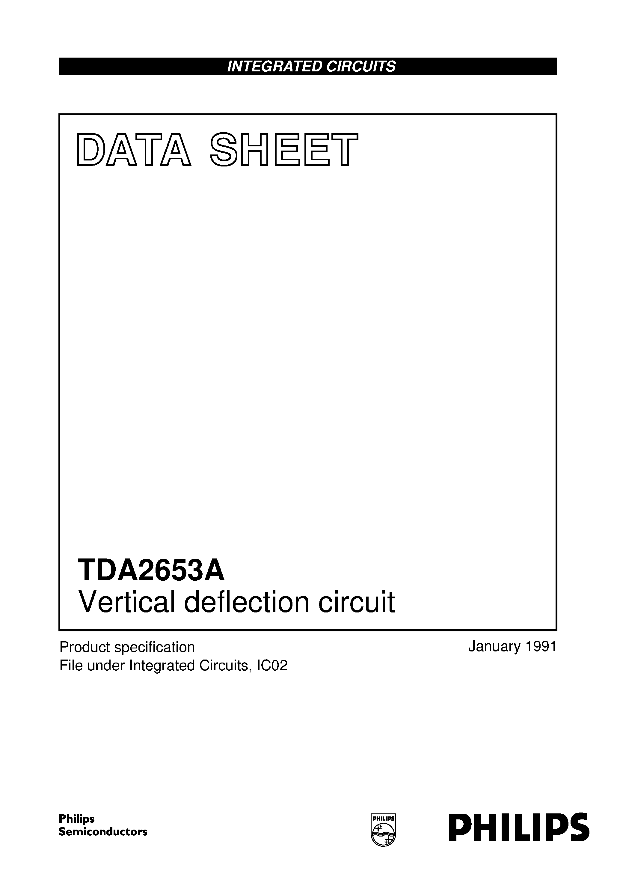 Datasheet TDA2653A - Vertical deflection circuit page 1