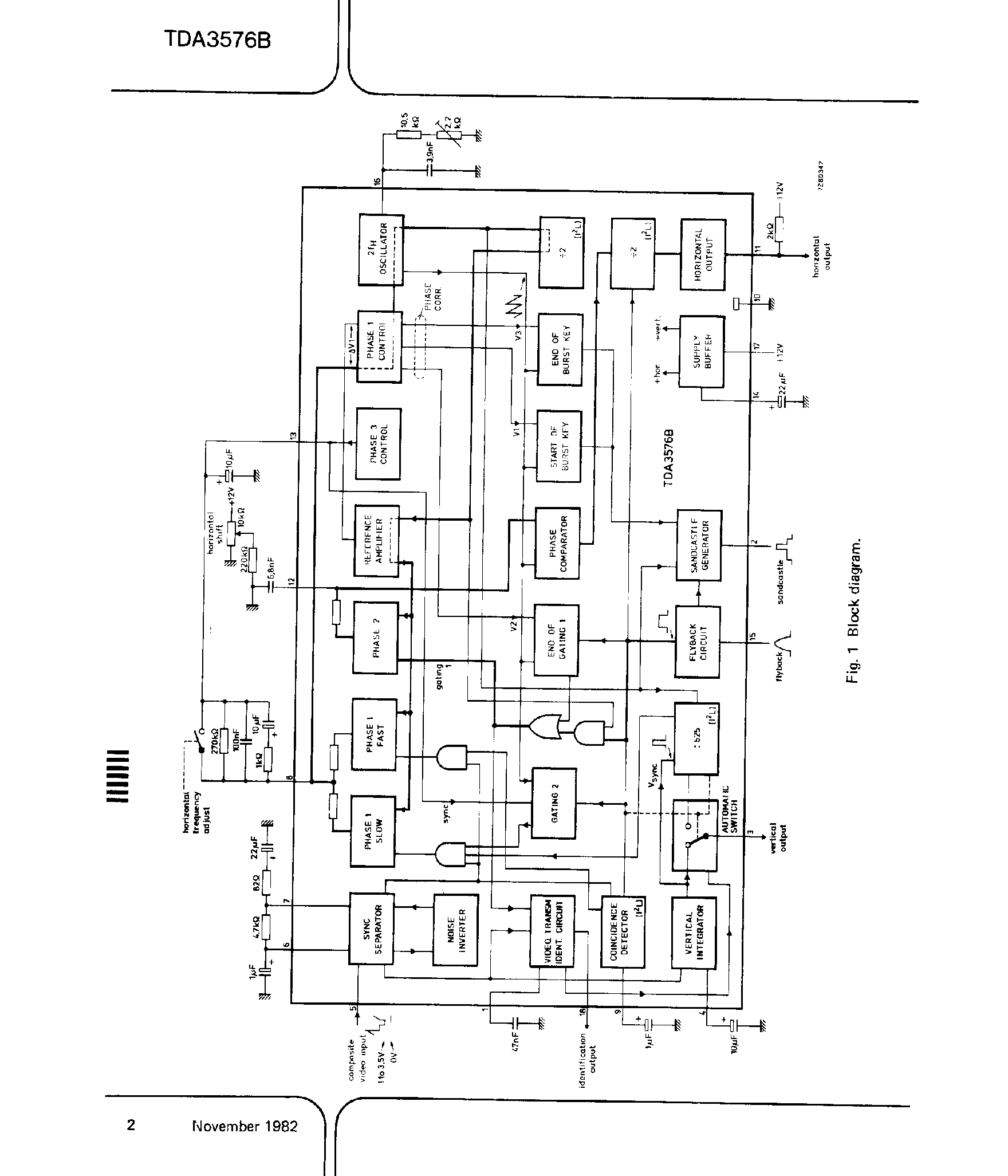 Datasheet TDA3576B - SYNC COMBINATION WITH TRANMITTER IDENTIFICATION AND VERTICAL 624 DIVIDER SYSTEM page 2