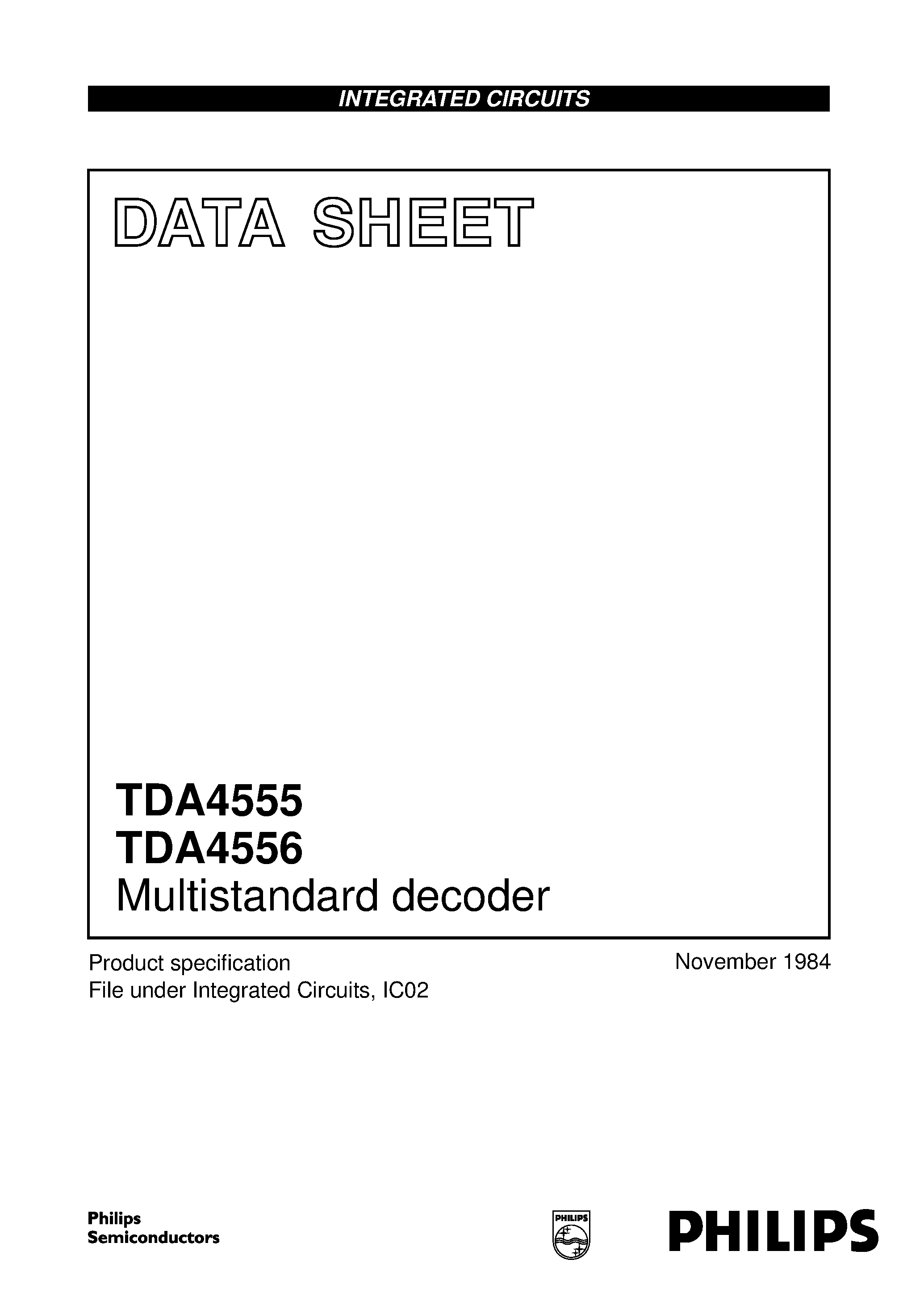 Datasheet TDA4556 - Multistandard decoder page 1