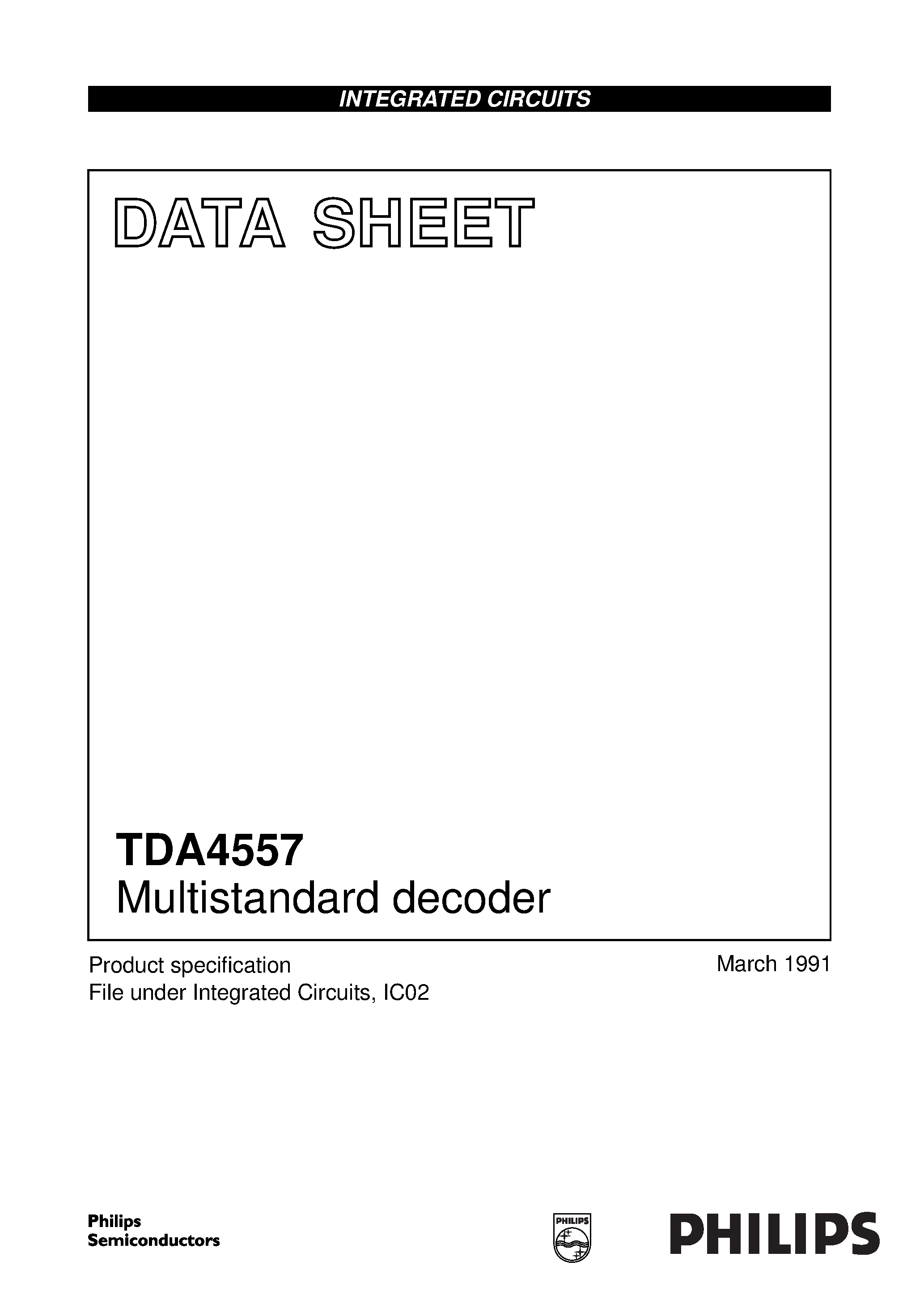 Datasheet TDA4557 - Multistandard decoder page 1