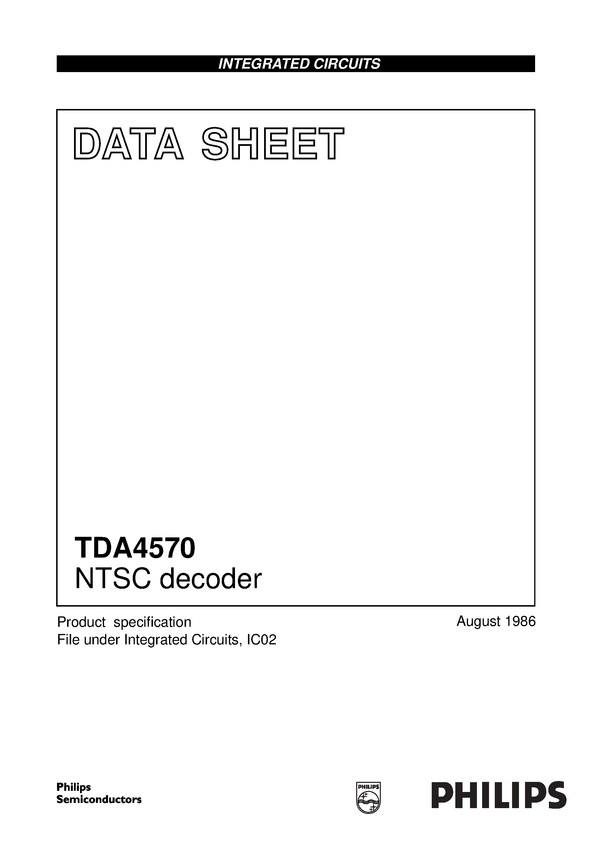 Datasheet TDA4570 - NTSC decoder page 1