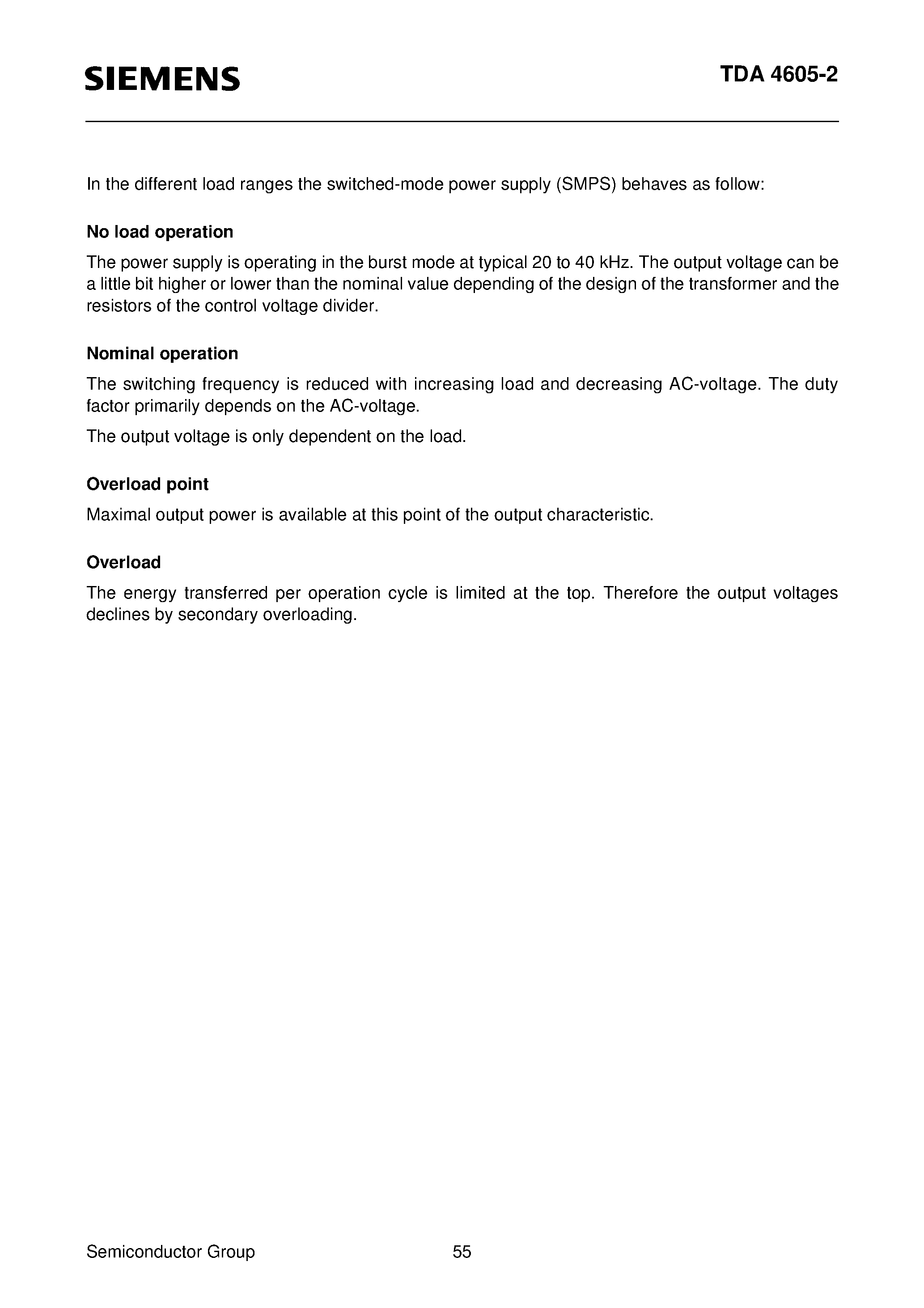 Datasheet TDA4605-2 - Control IC for Switched-Mode Power Supplies using MOS-Transistors page 2