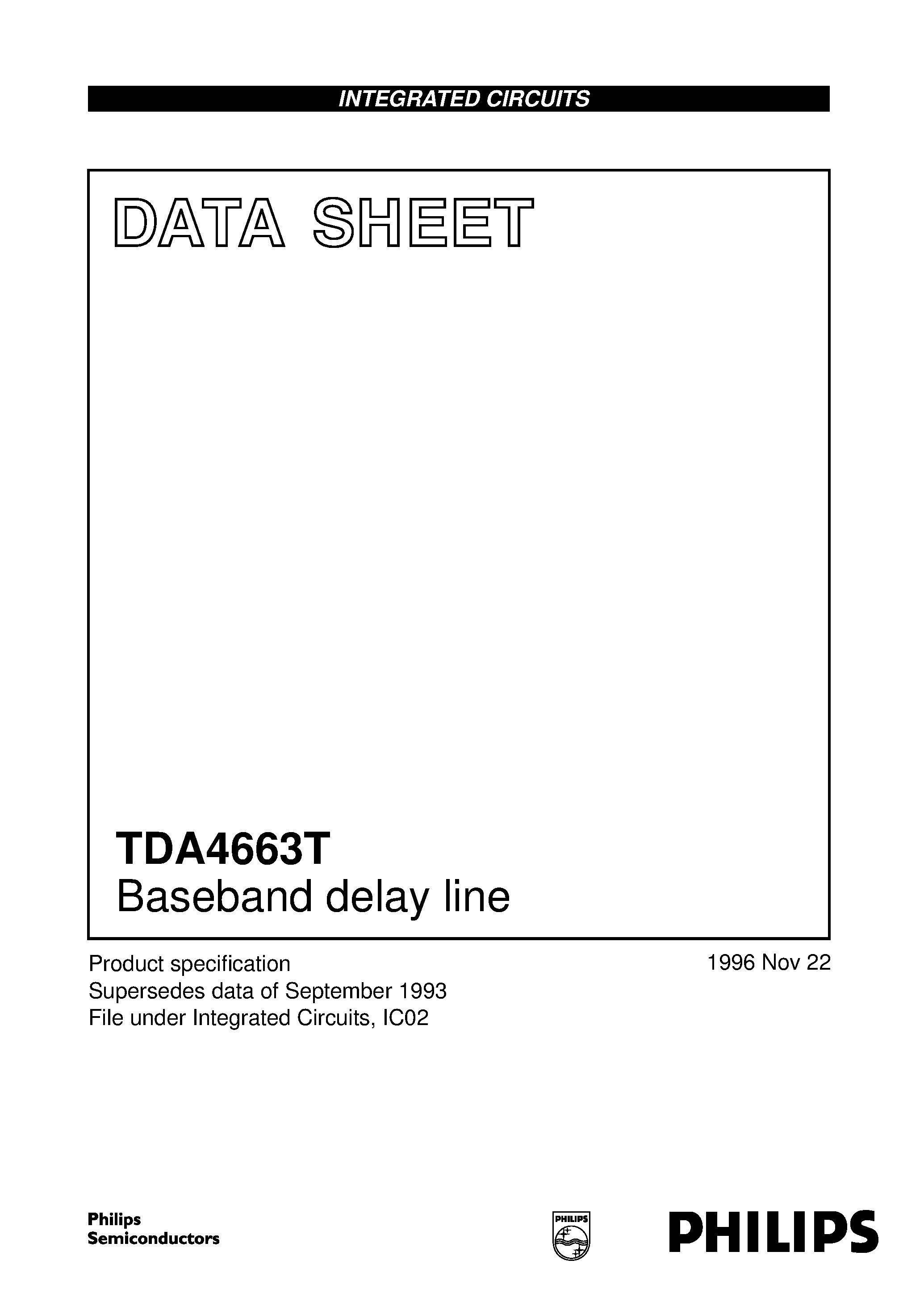Datasheet TDA4663 - Baseband delay line page 1