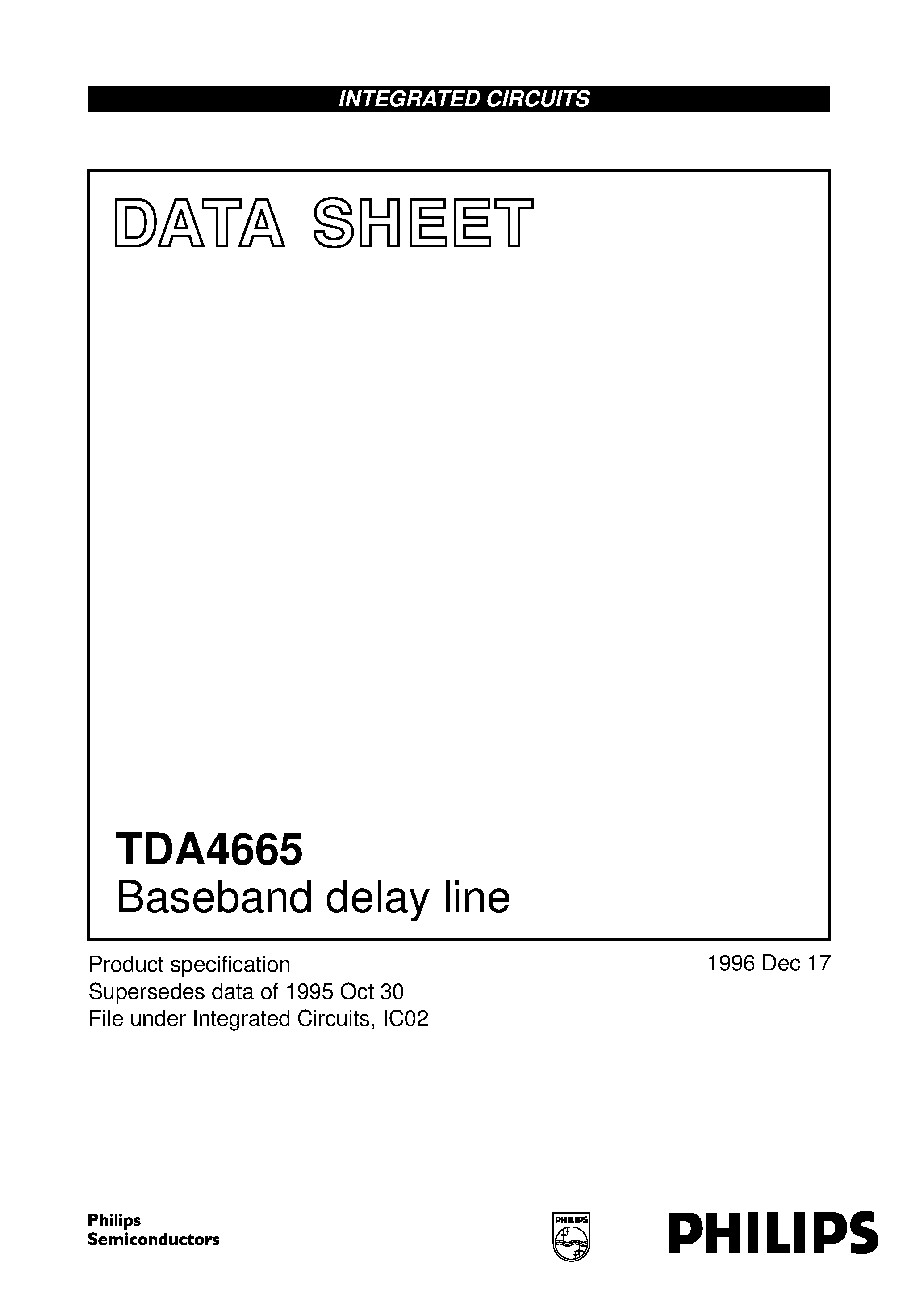 Datasheet TDA4665T - Baseband delay line page 1