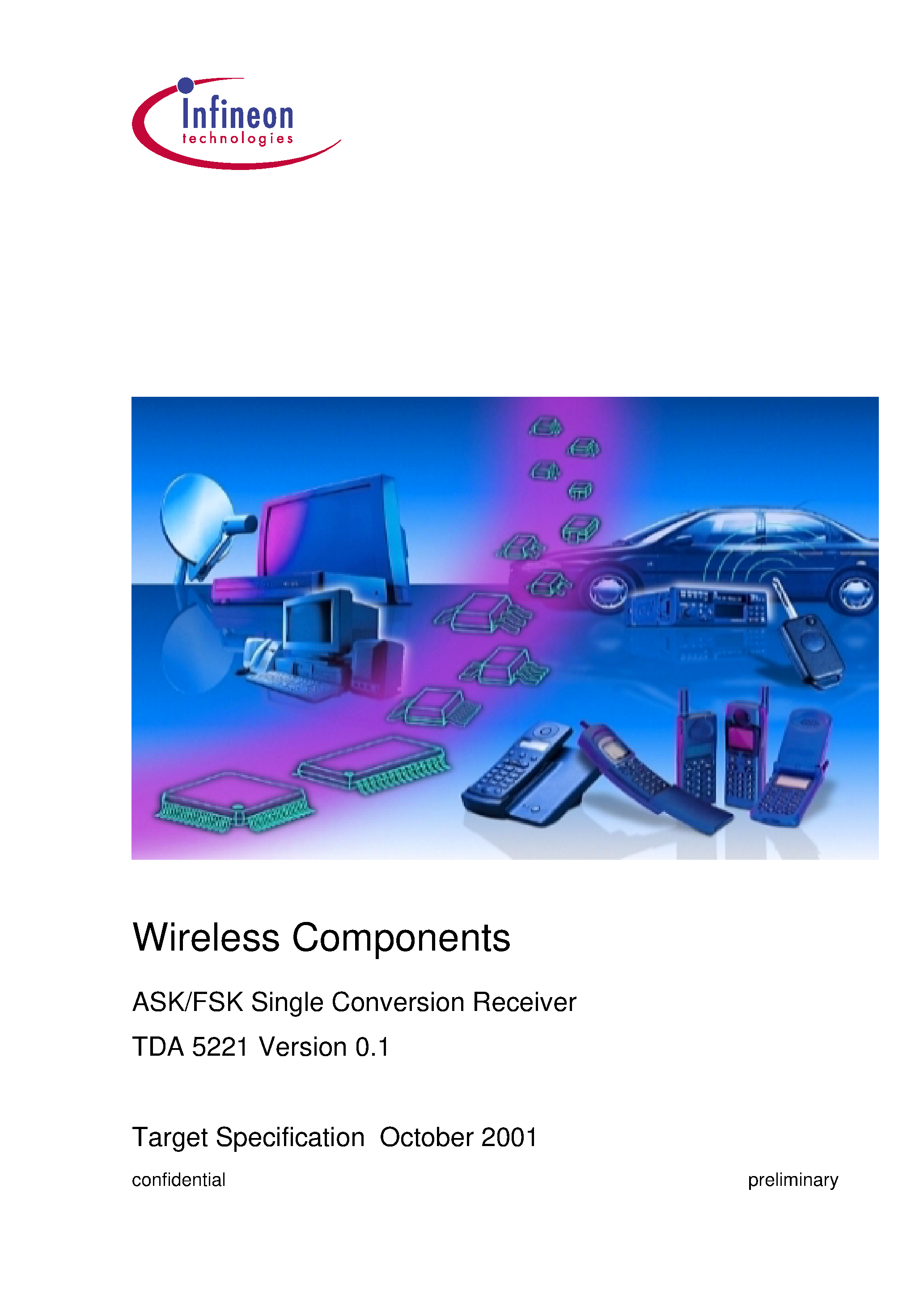 Даташит TDA5221 - ASK/FSK Single Conversion Receiver страница 1