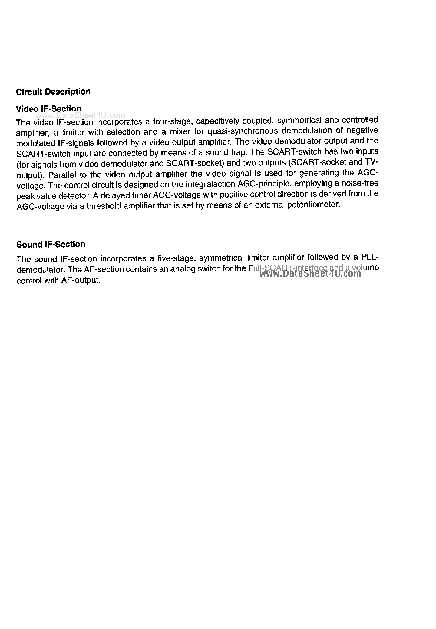Даташит на микросхему TDA5940 страница 2 Даташит TDA5940 - Video and Sound IF with V & S SCART страница 2