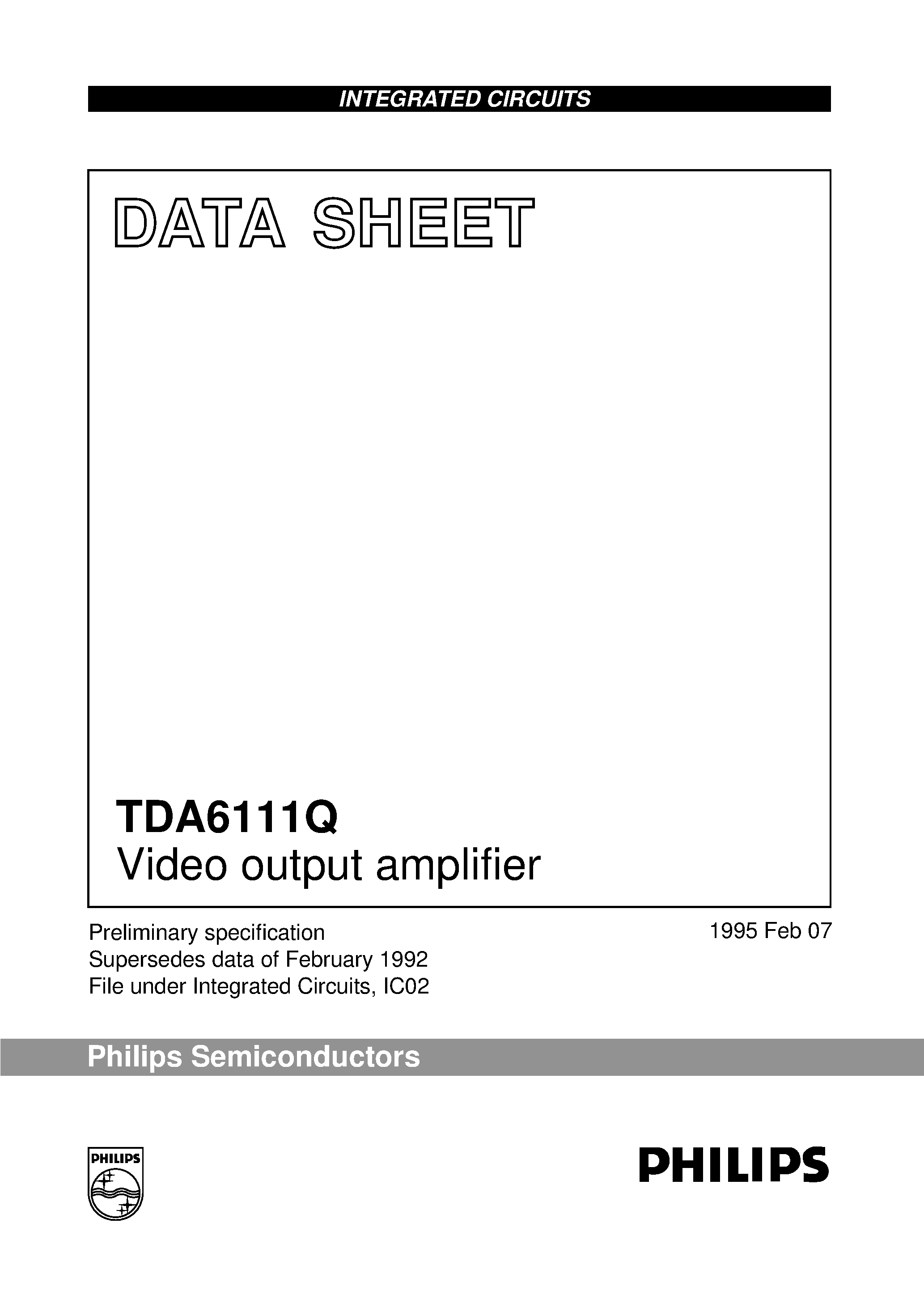 Даташит TDA6111Q - Video output amplifier страница 1
