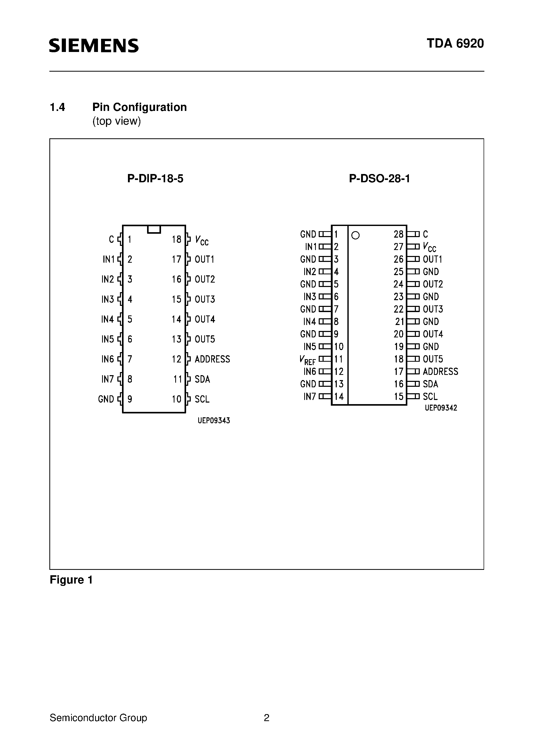 Даташит на микросхему TDA6920 страница 2 Даташит TDA6920 - 7 x 5 Video Matrix Switch страница 2