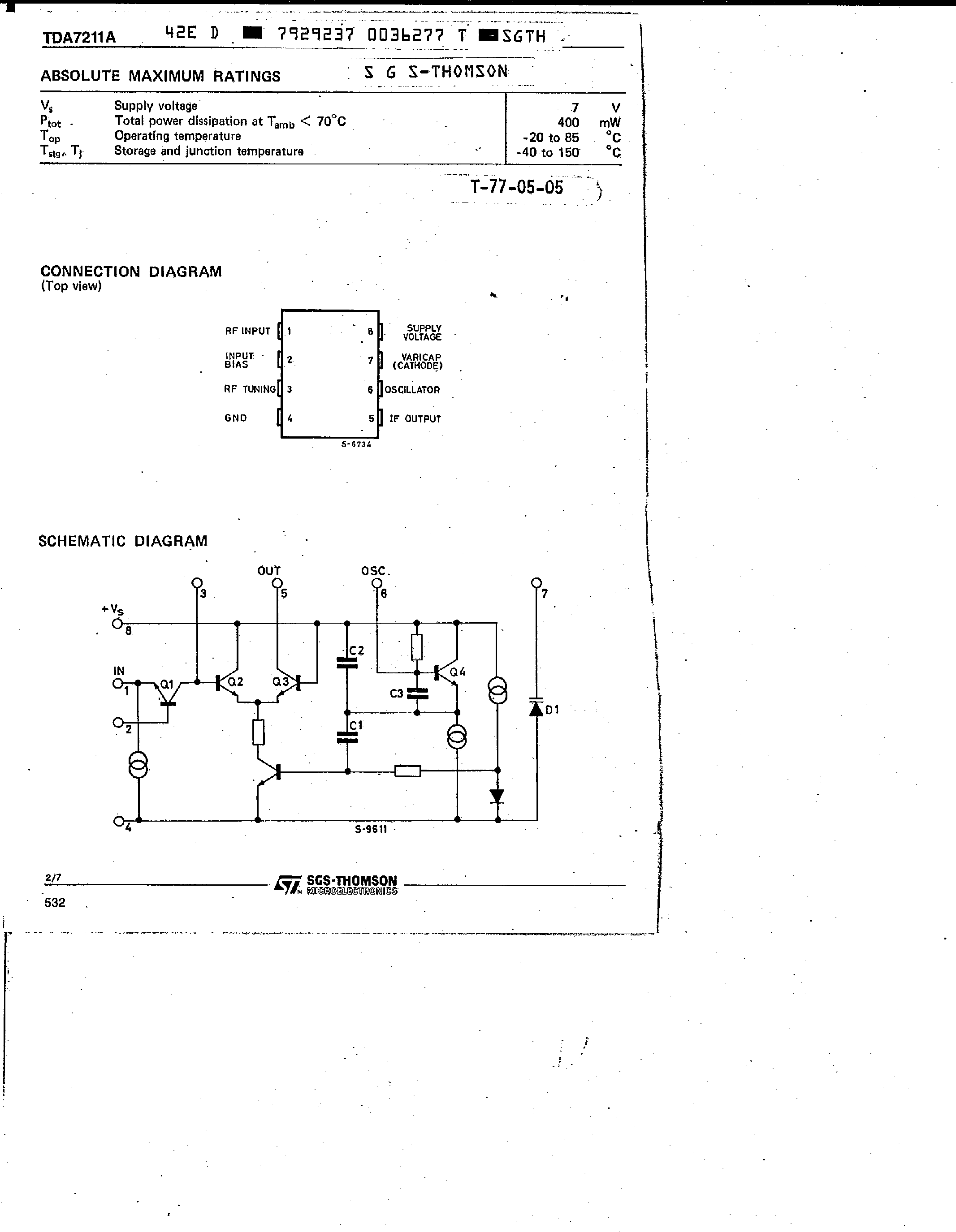 Даташит на микросхему TDA7211A страница 2 Даташит TDA7211A - DUAL LOW-VOLTAGE POWER AMPLIFIER страница 2