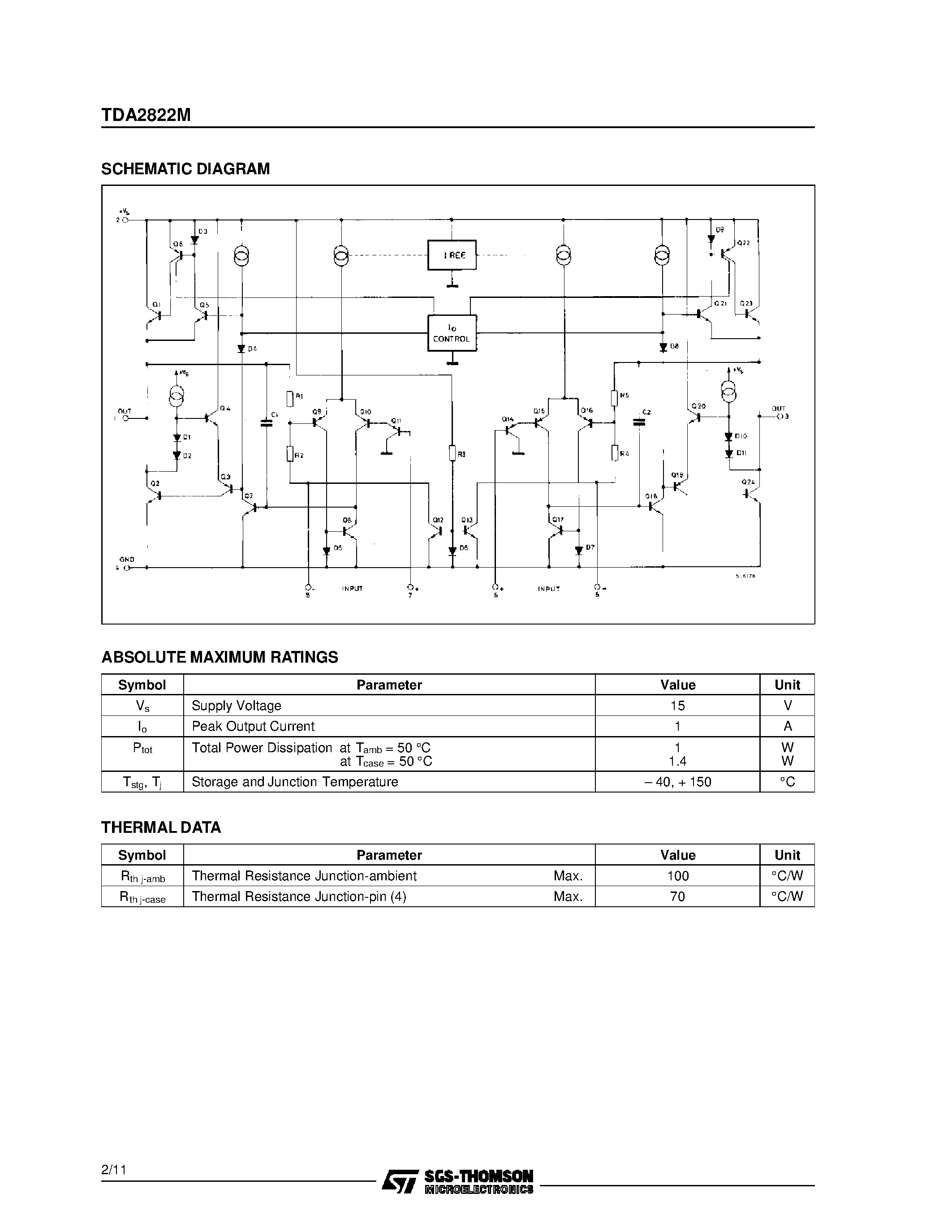 Даташит TDA7220 - DUAL LOW-VOLTAGE POWER AMPLIFIER страница 2