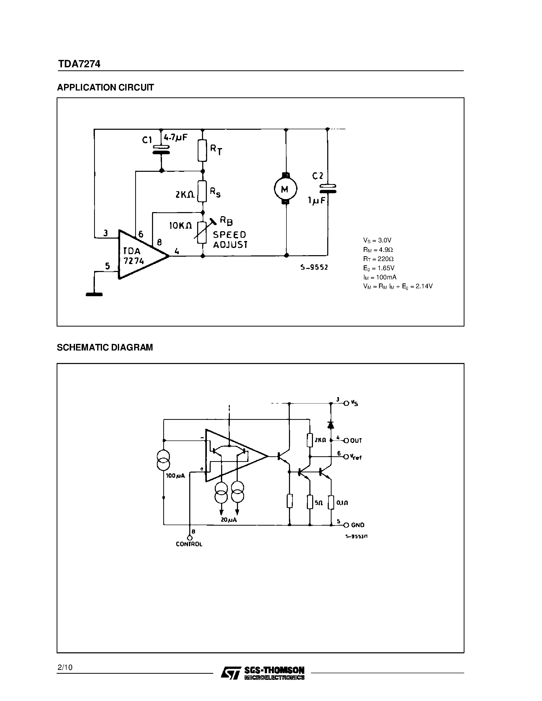 Даташит на микросхему TDA7274 страница 2 Даташит TDA7274 - LOW-VOLTAGE DC MOTOR SPEED CONTROLLER страница 2