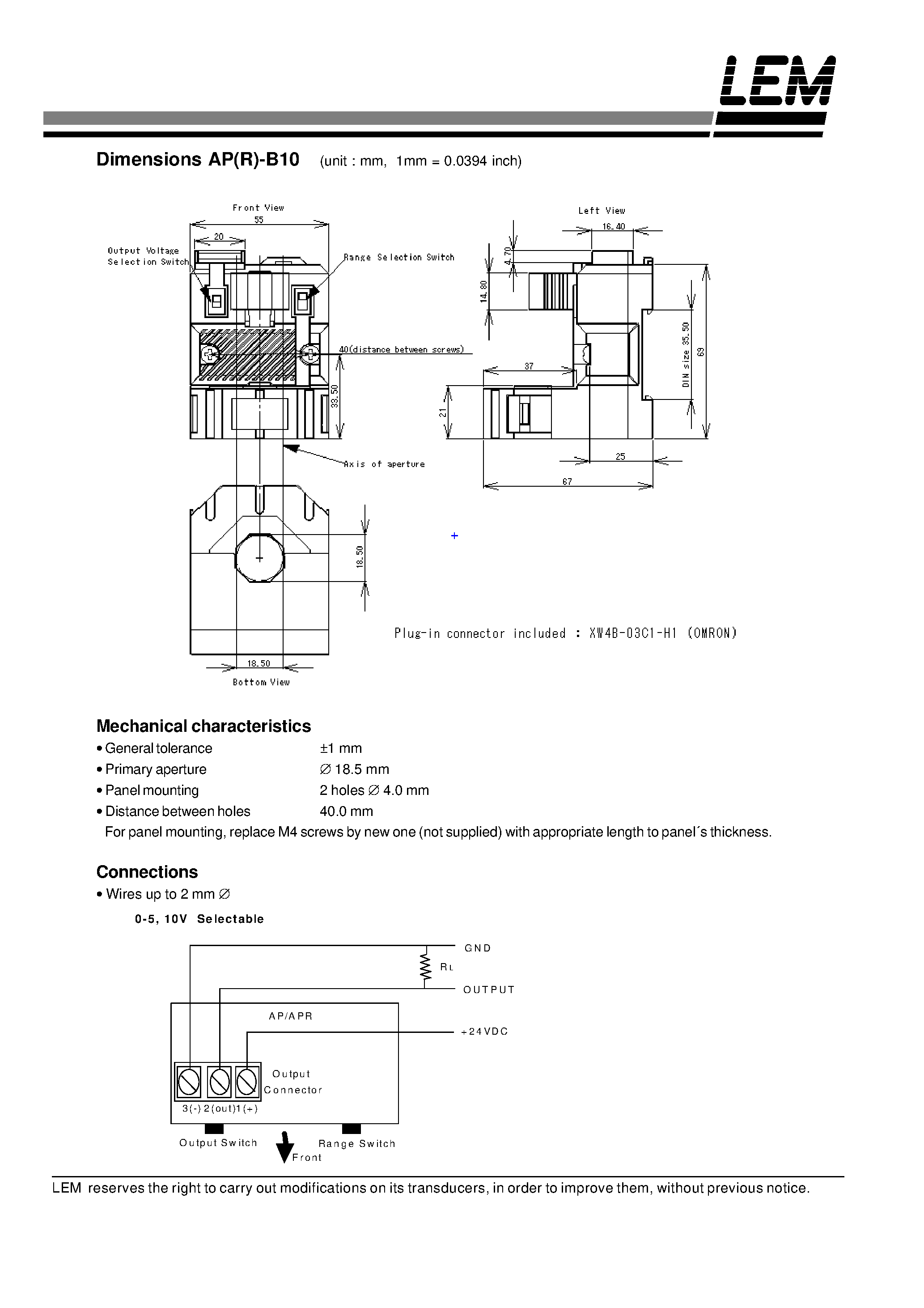 Даташит на микросхему AP50-B10 страница 2 Даташит AP50-B10 - AC Current transducer AP-B10 страница 2