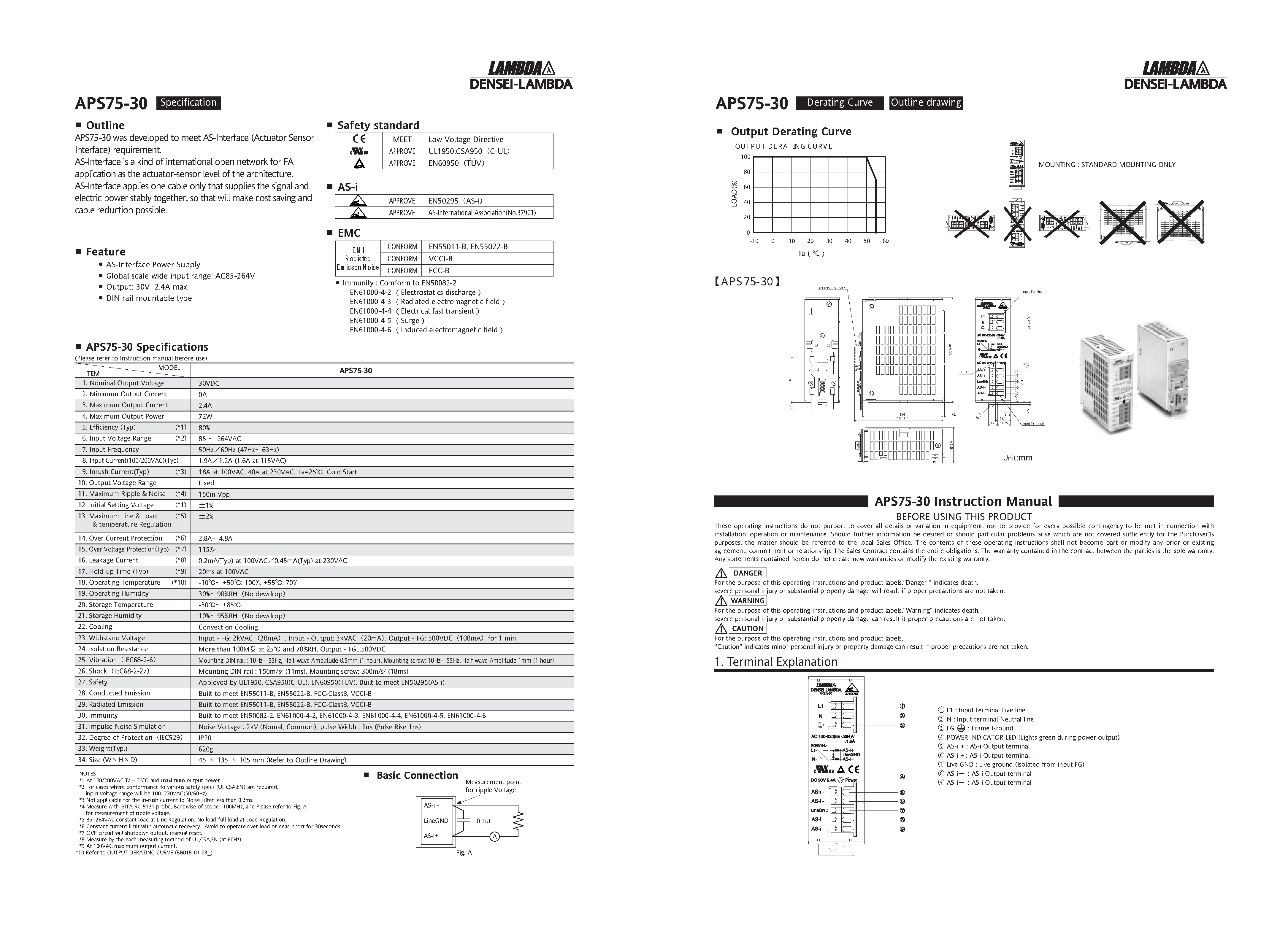Datasheet APS75-30 - AS-i Power Supply page 2