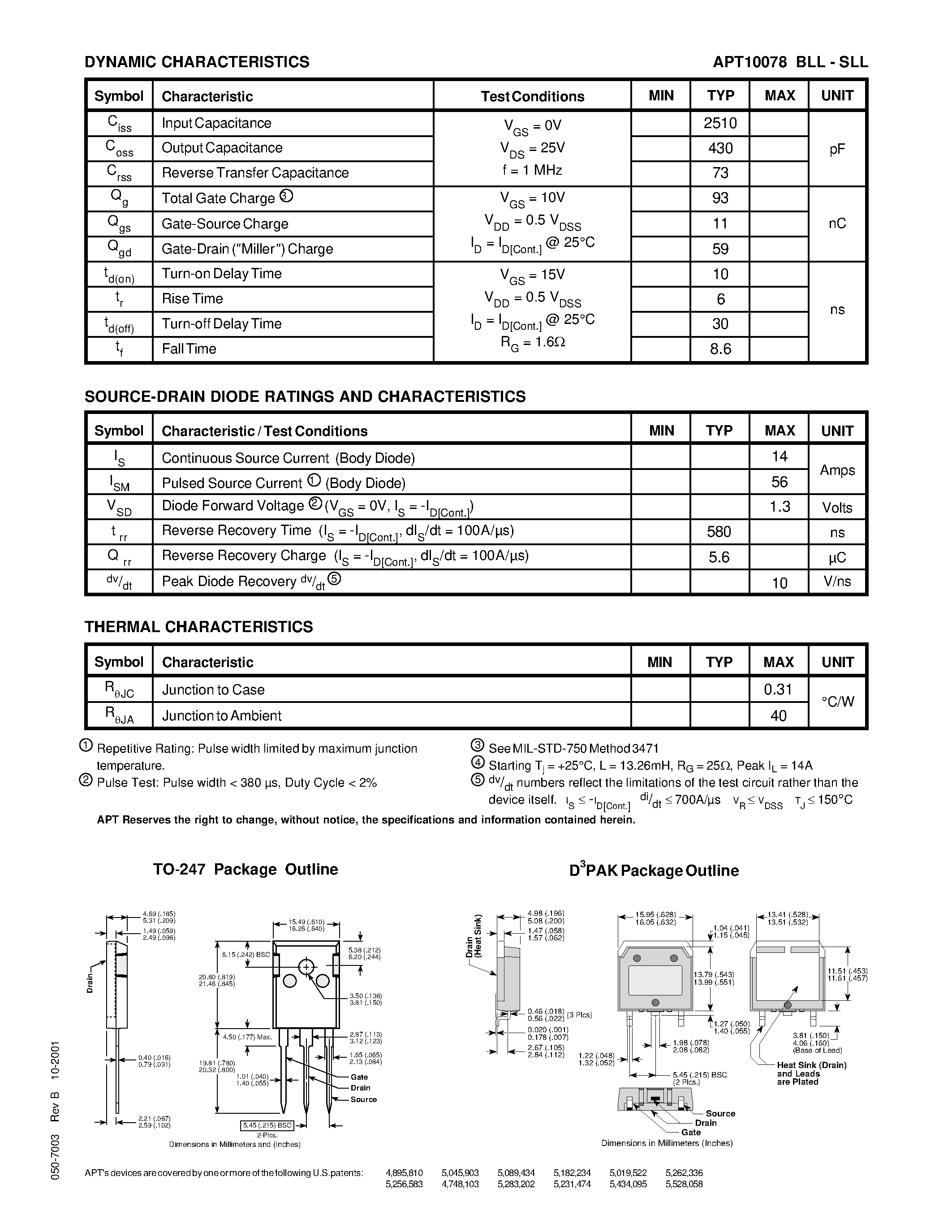 Datasheet APT10078SLL - Power MOS 7TM is a new generation of low loss/ high voltage/ N-Channel enhancement mode power MOSFETS. page 2