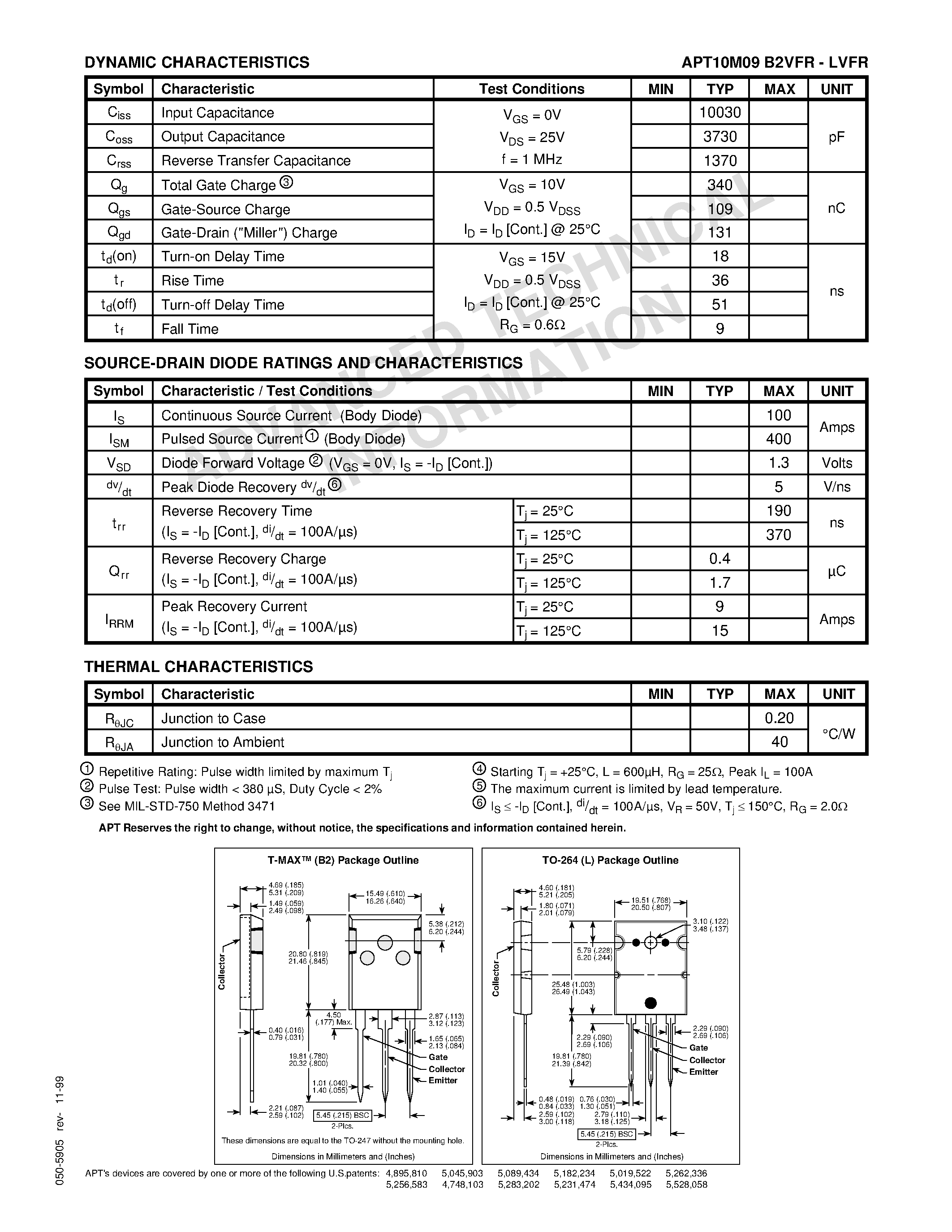 Datasheet APT10M09B2VFR - Power MOS V is a new generation of high voltage N-Channel enhancement mode power MOSFETs. page 2