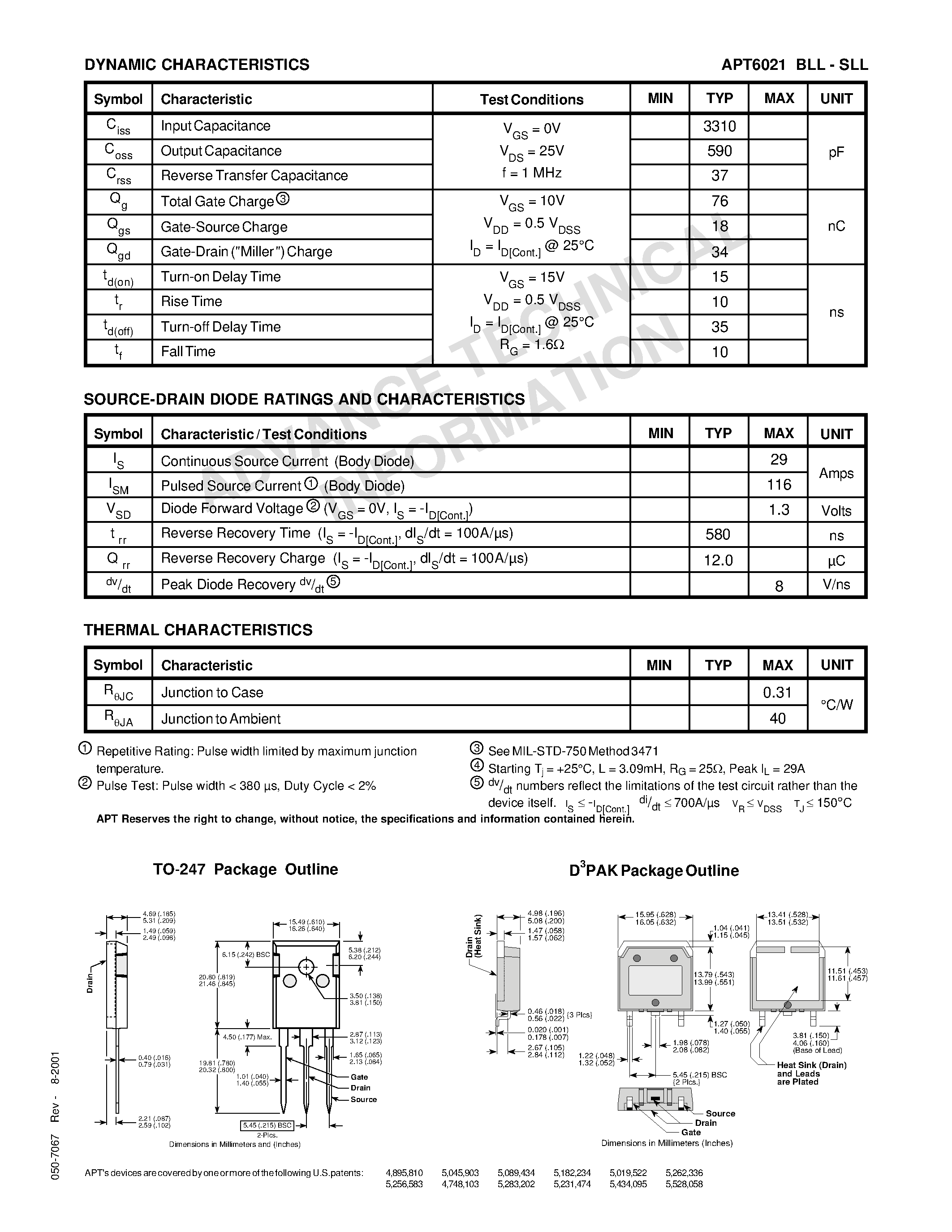 Datasheet APT6021SLL - Power MOS 7TM is a new generation of low loss/ high voltage/ N-Channel enhancement mode power MOSFETS. page 2