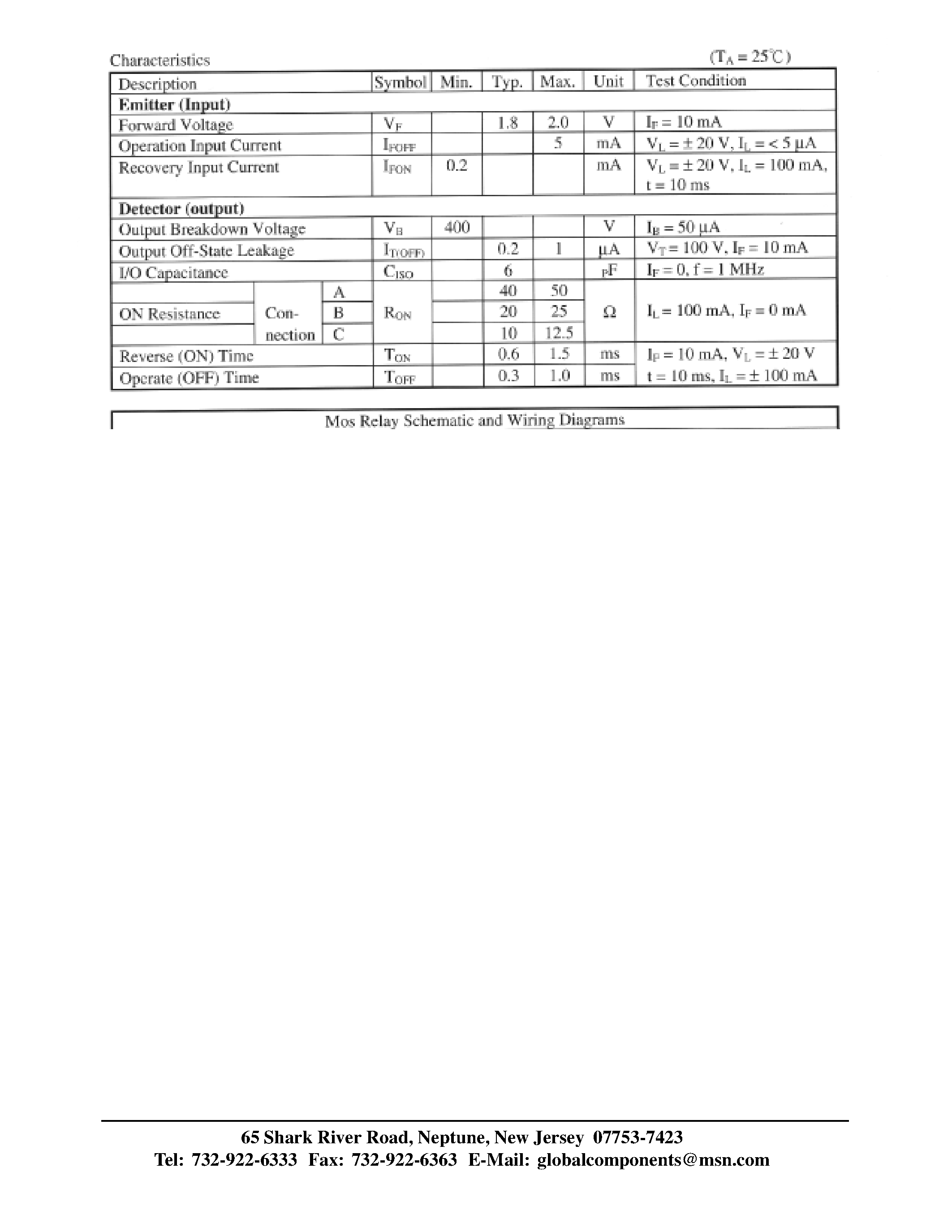 Даташит AQV414 - HIGH VOLTAGE/ PHOTO MOS RELAY страница 2