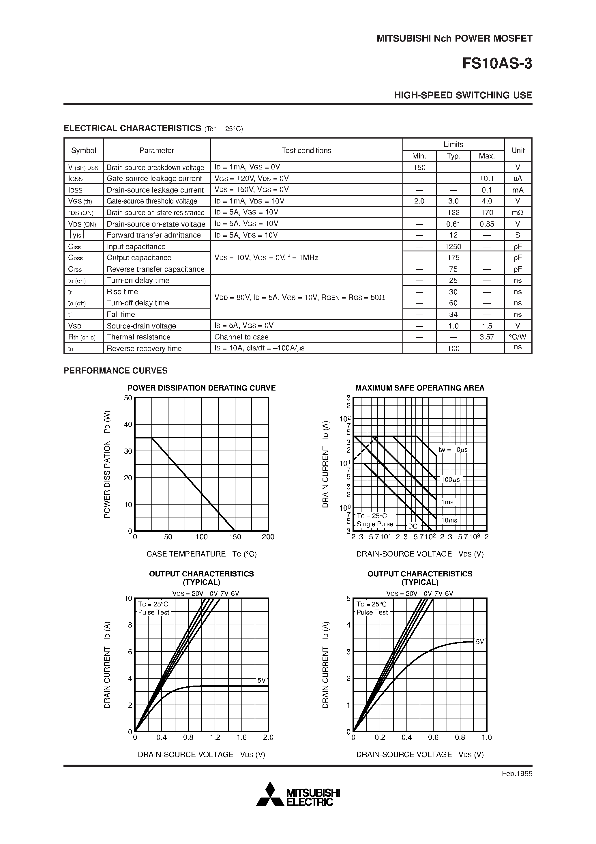 Datasheet FS10AS-3 - HIGH-SPEED SWITCHING USE page 2
