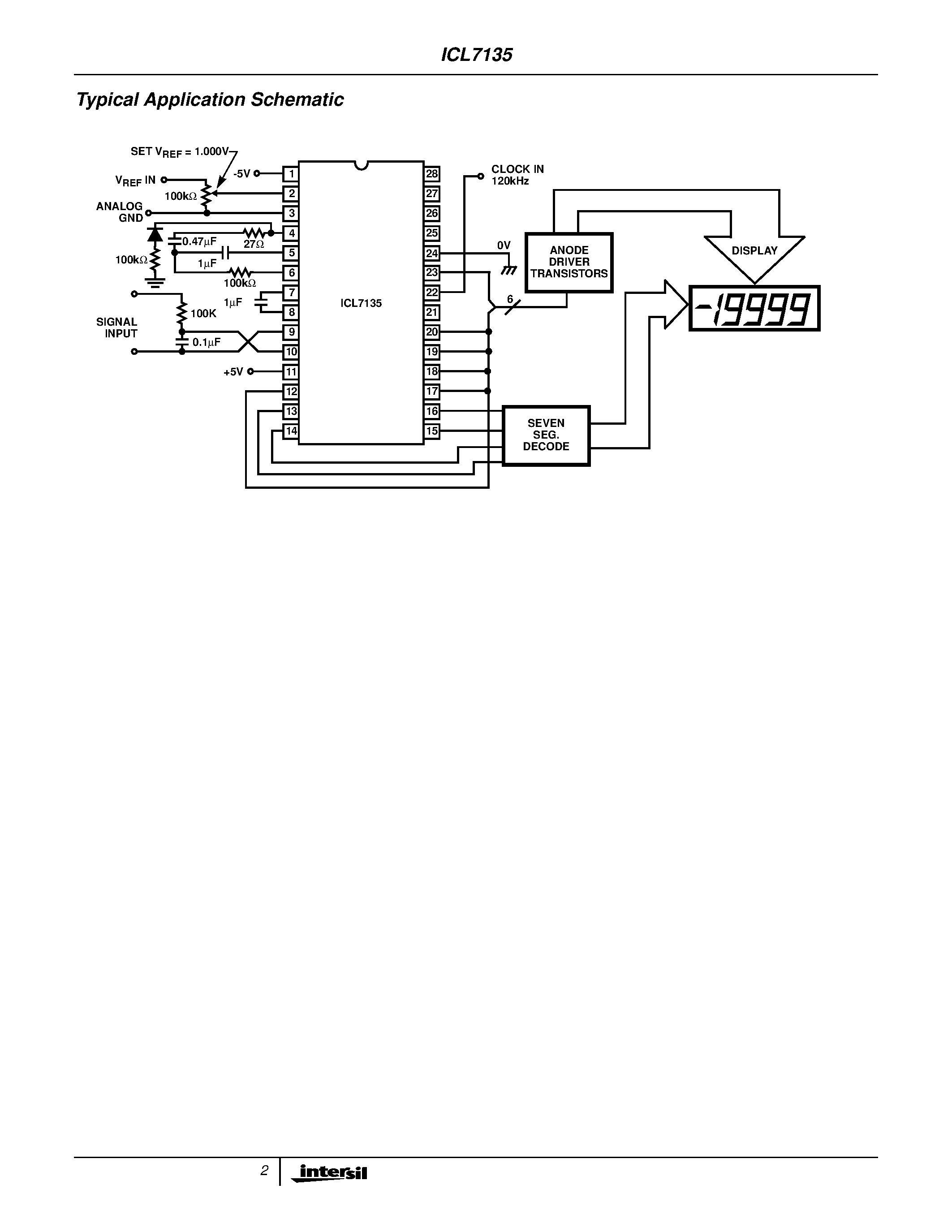 Даташит ICL7135 - 41/ Digit/ BCD Output/ A/D Converter страница 2