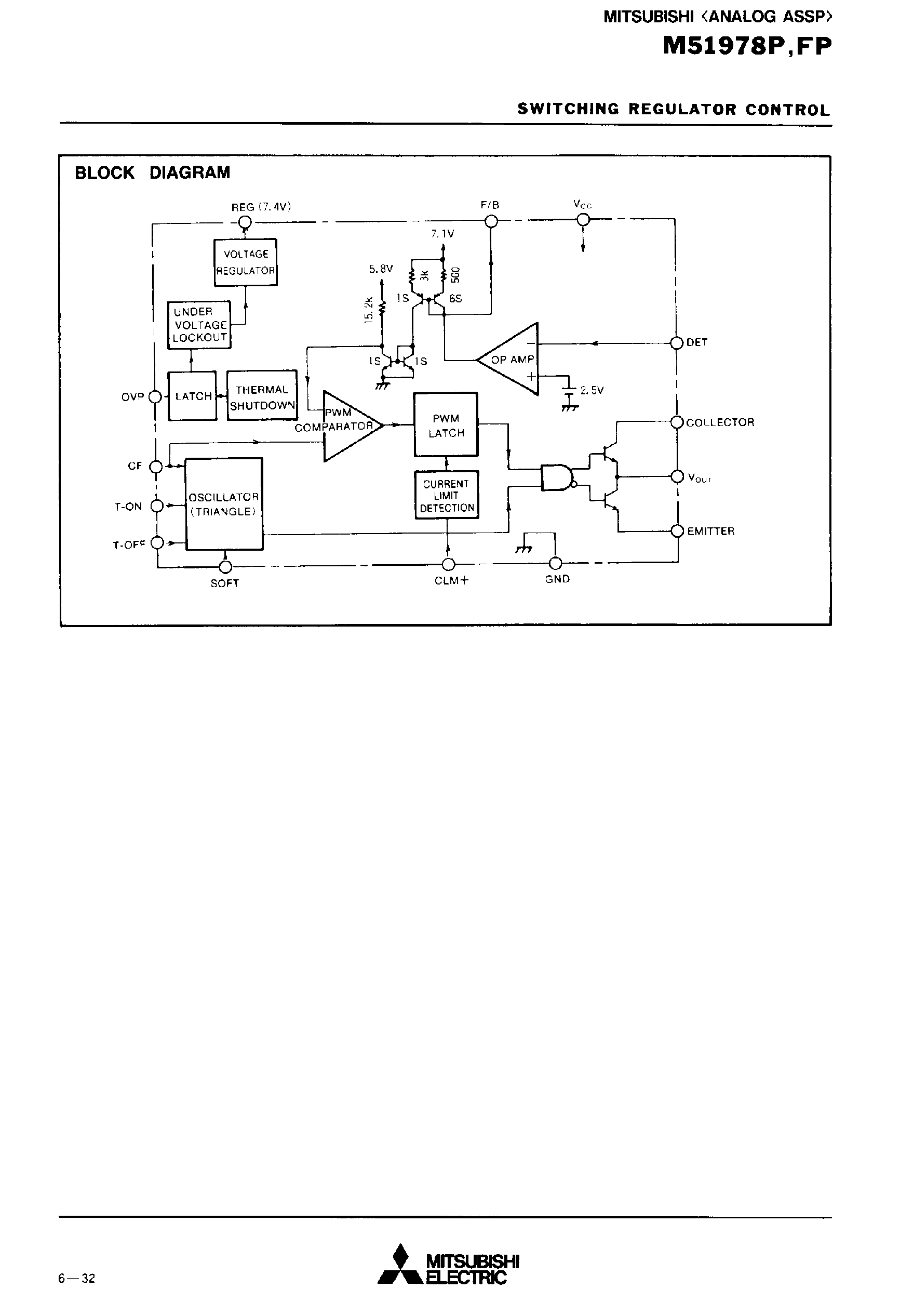 Datasheet M51978P page 2 Datasheet M51978P - SWITCHING REGULATOR CONTROL page 2