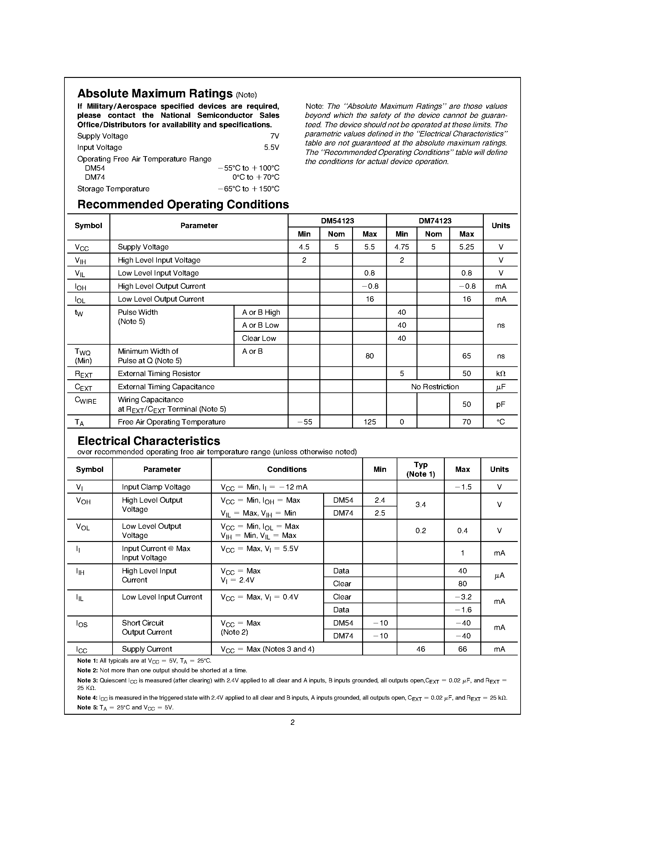 Datasheet M541 - Dual 4-Line to 1-Line Data Selectors/Multiplexers page 2