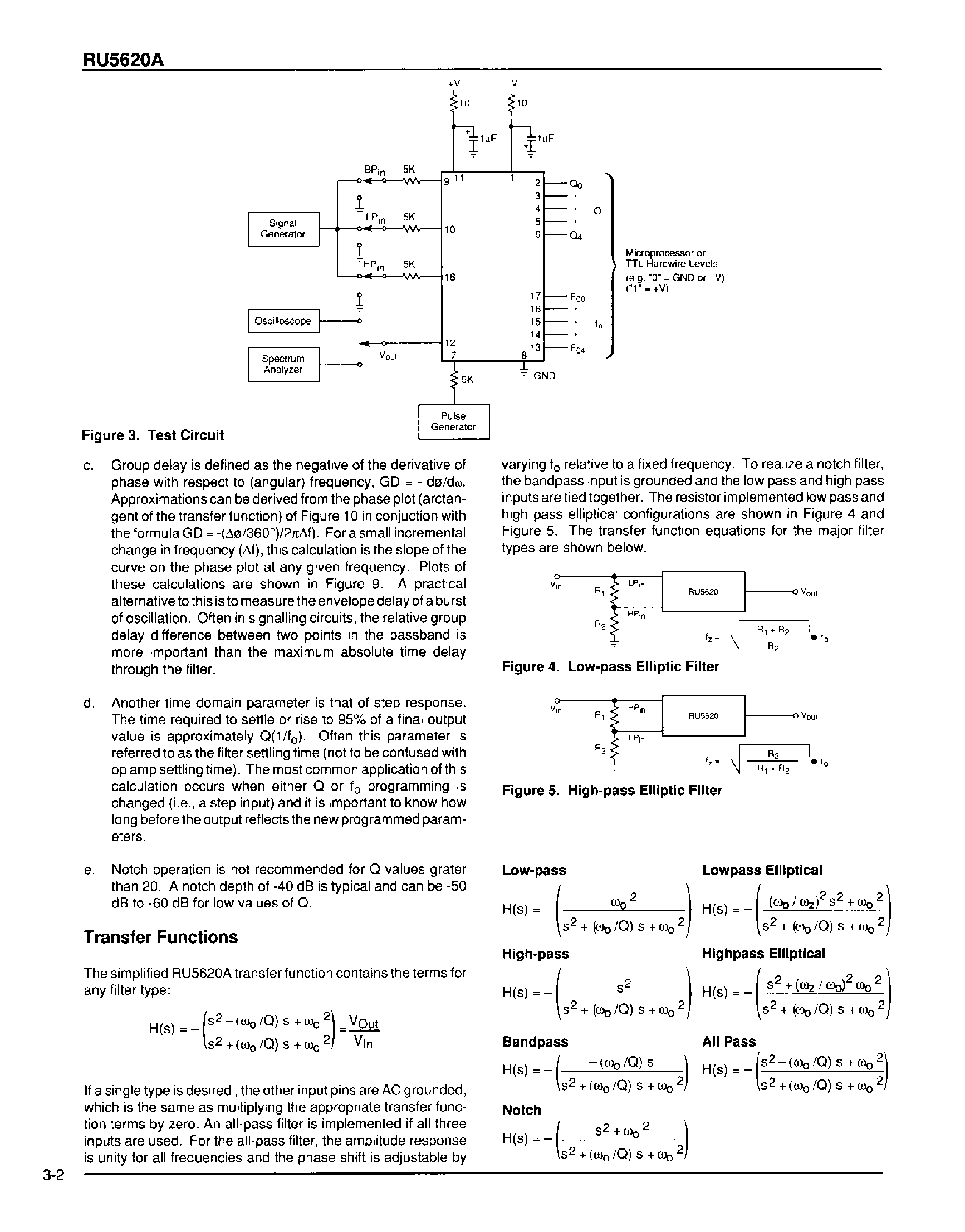 Даташит RU5620A - Digitally Programmable Universal Active Filter страница 2