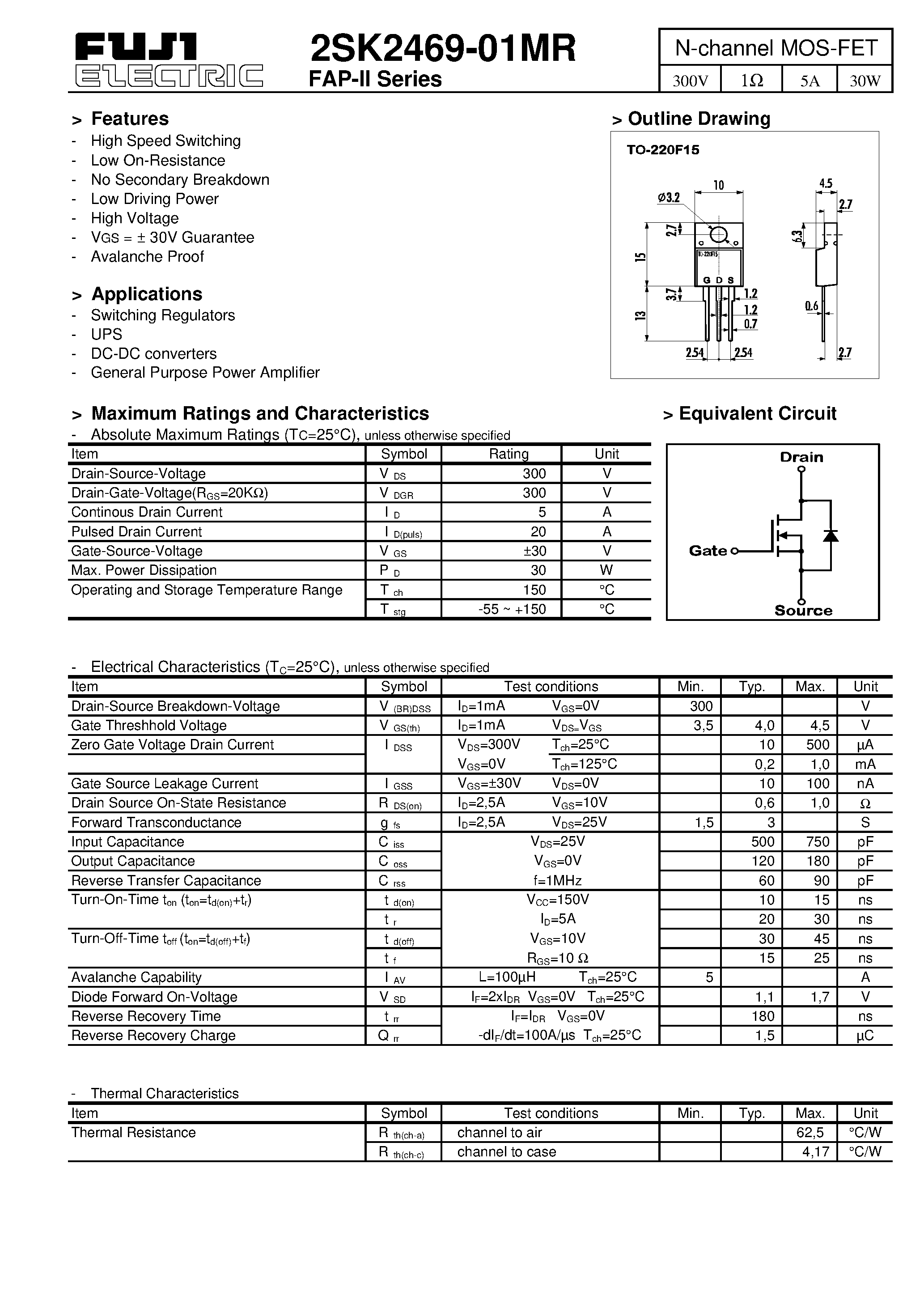 Datasheet k246 - N-channel MOS-FET page 1